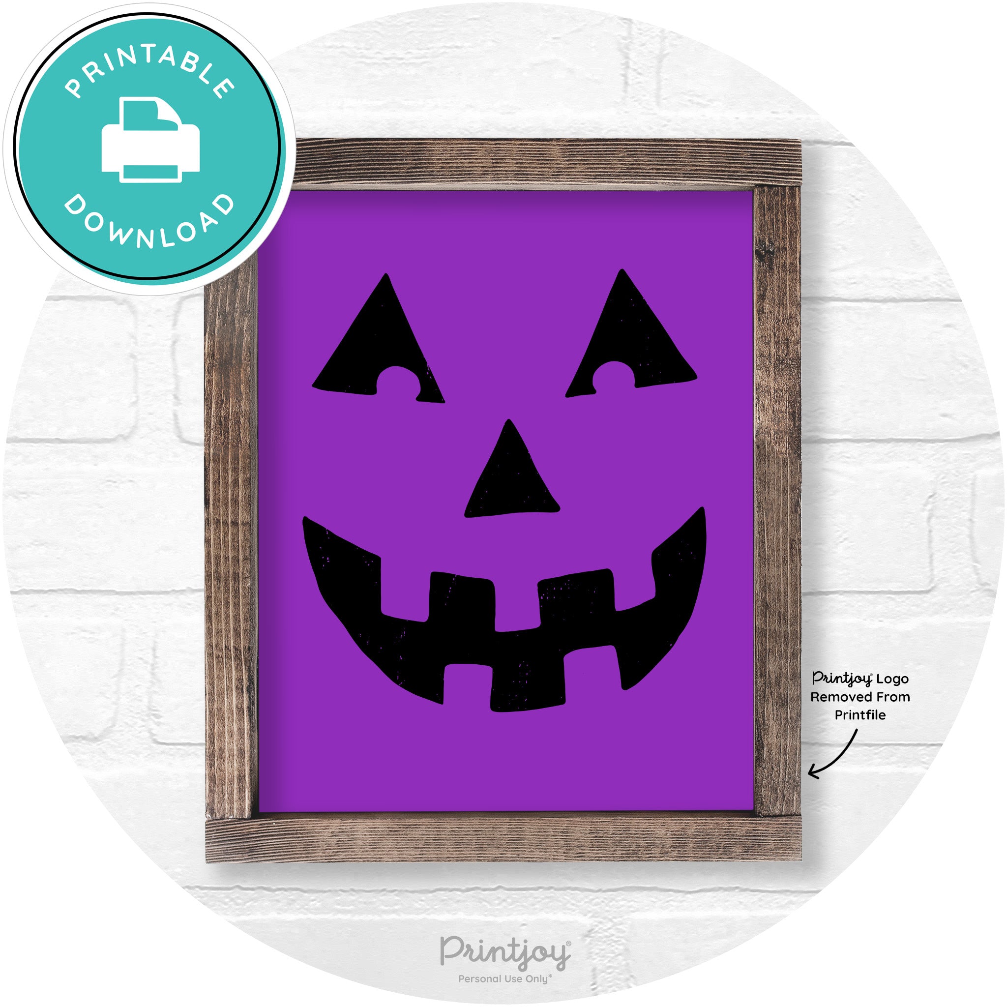 Jack O Lantern Halloween Rustic Farmhouse Wall Art Free Printable - Printjoy
