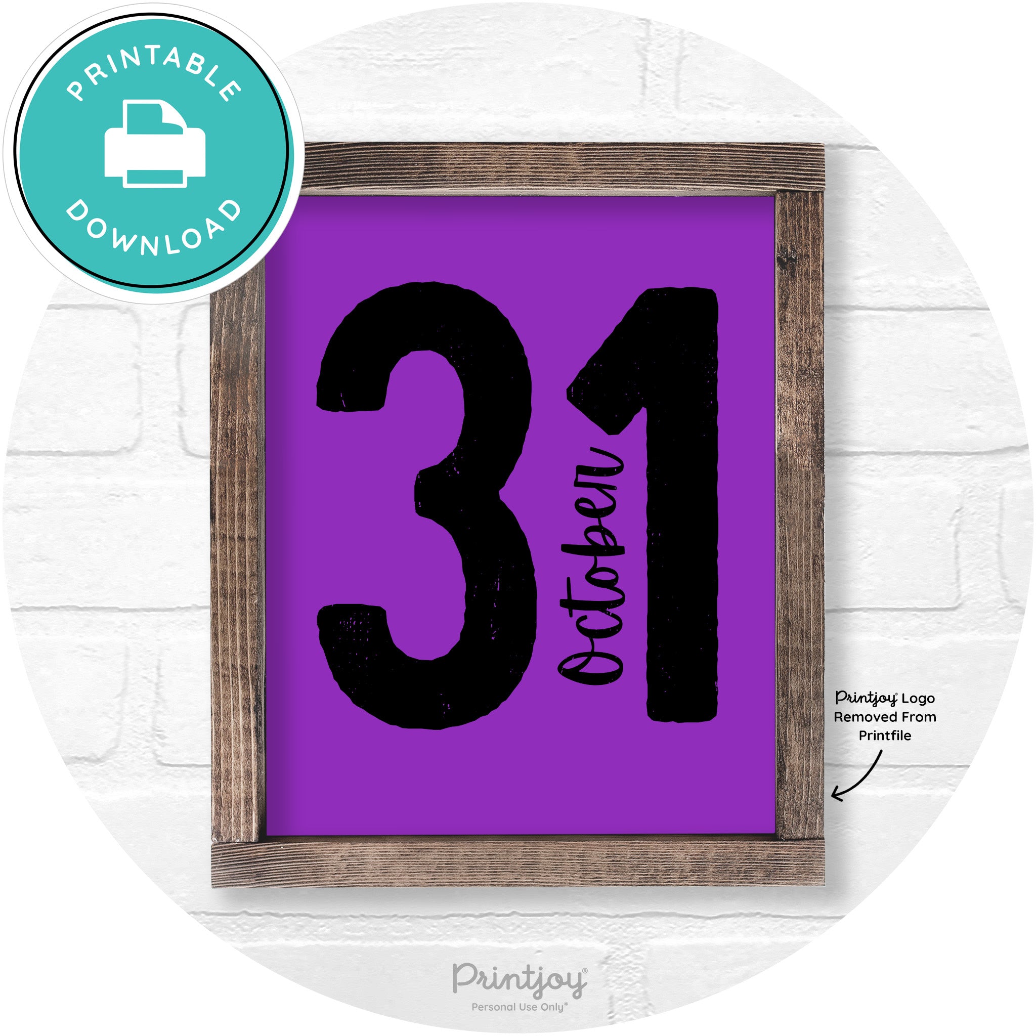 October 31 Halloween Rustic Farmhouse Wall Art Free Printable - Printjoy