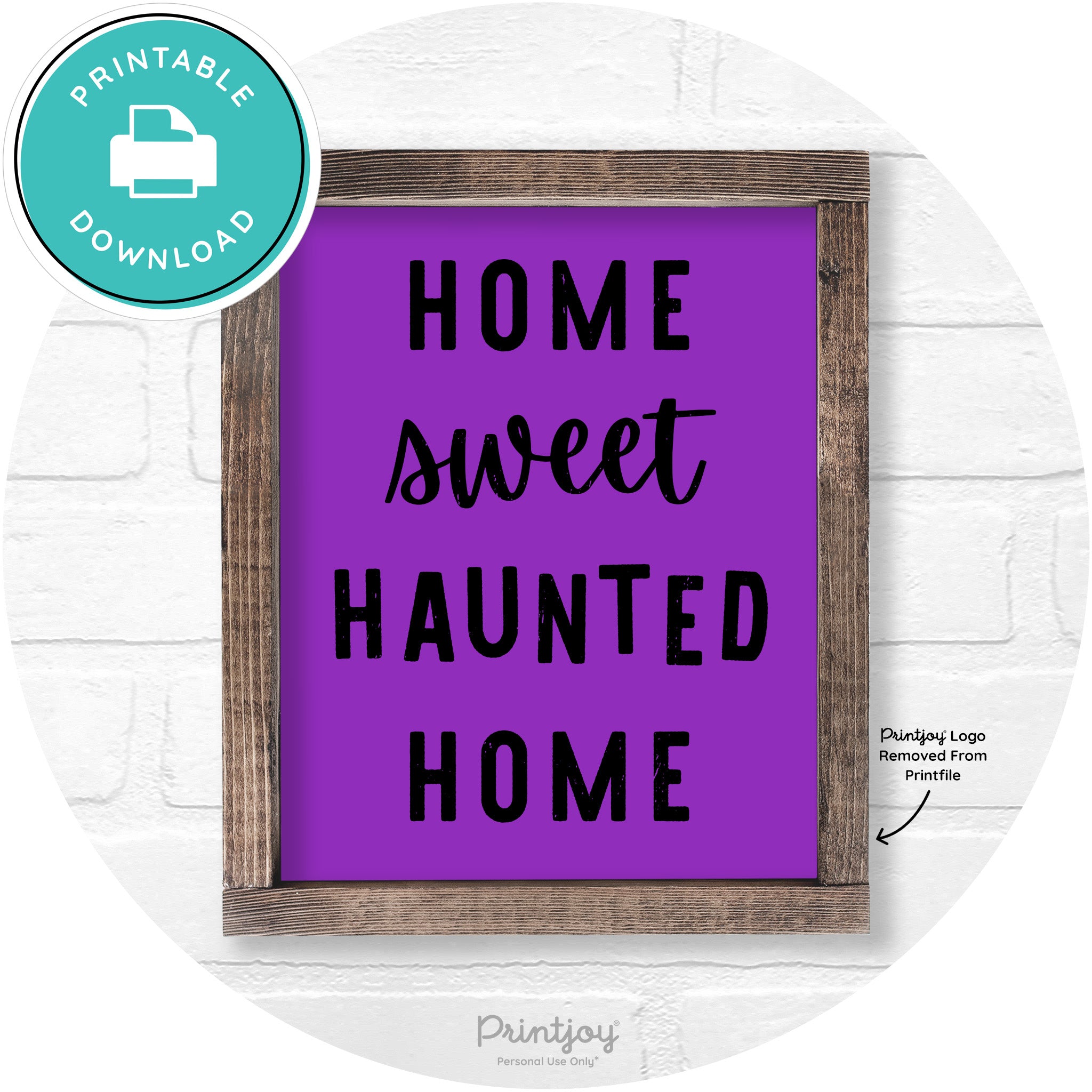 Home Sweet Haunted Home Rustic Halloween Wall Art Free Printable - Printjoy