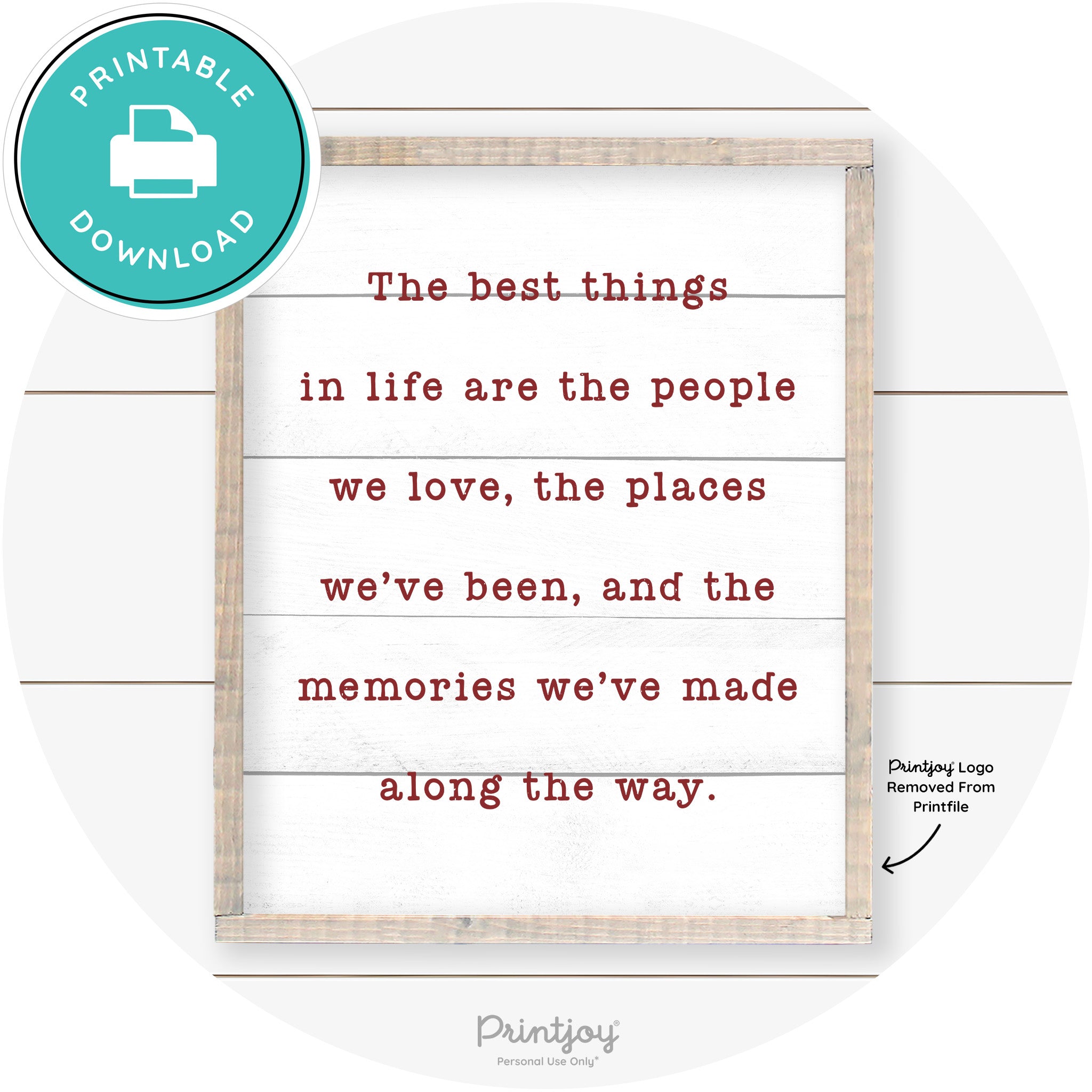 Best Things Quote Farmhouse Living Room Wall Art Free Printable - Printjoy
