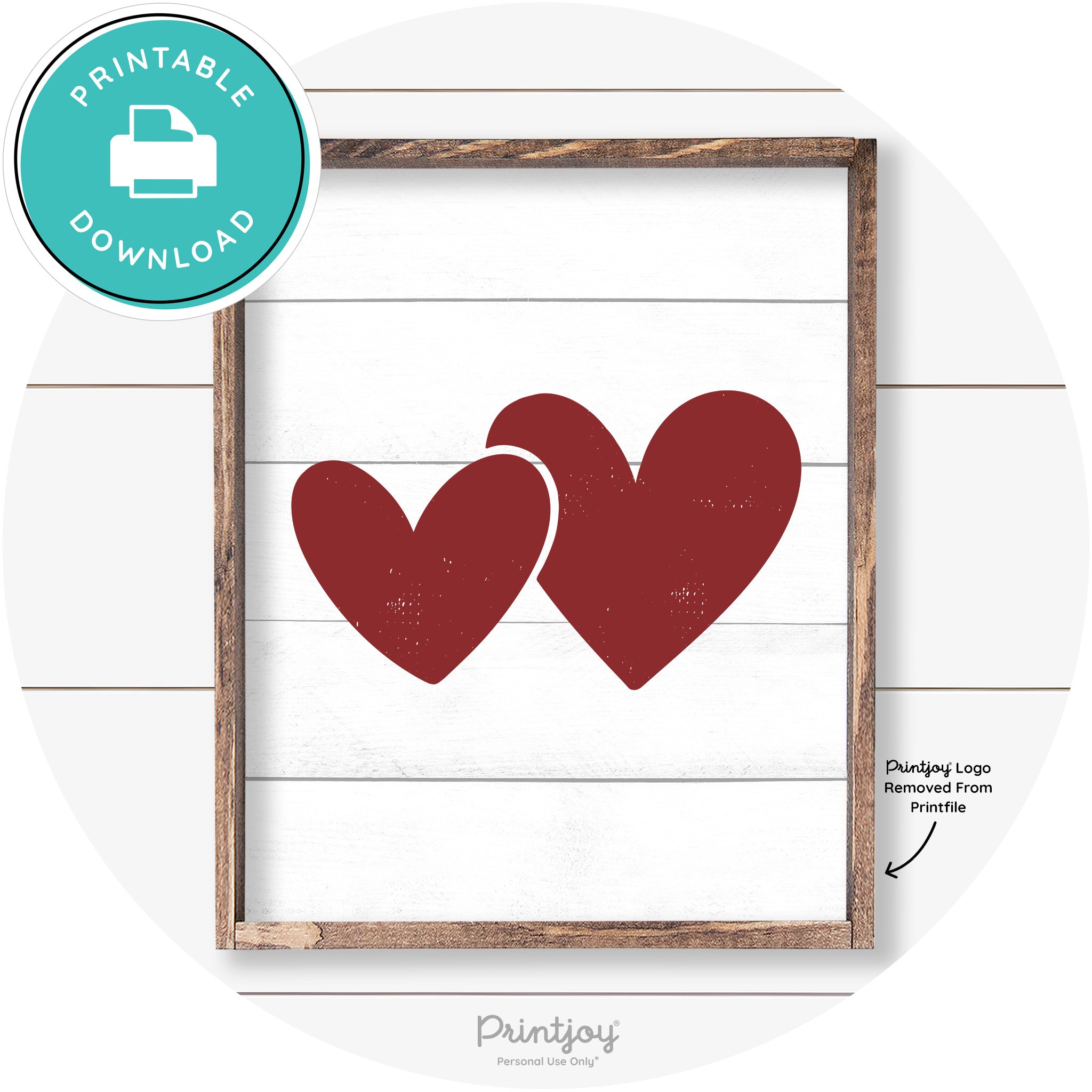 Heart Silhouettes Cute Couples Farmhouse Wall Art Free Printable