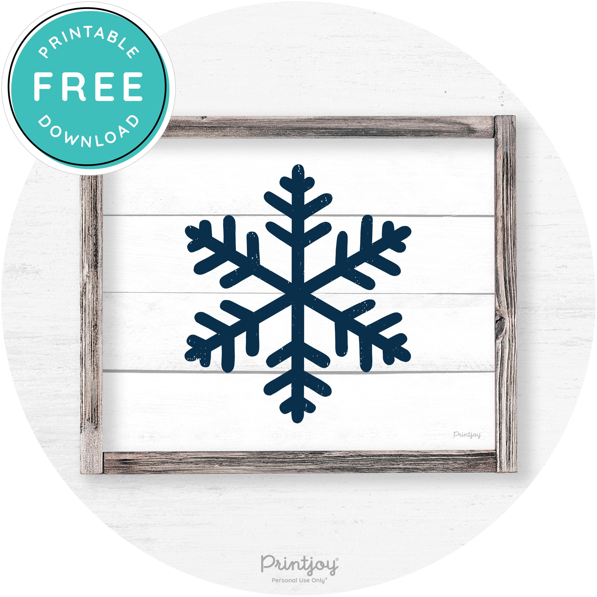 Snowflake Silhouette Winter Farmhouse Wall Art Decor Free Printable - Printjoy