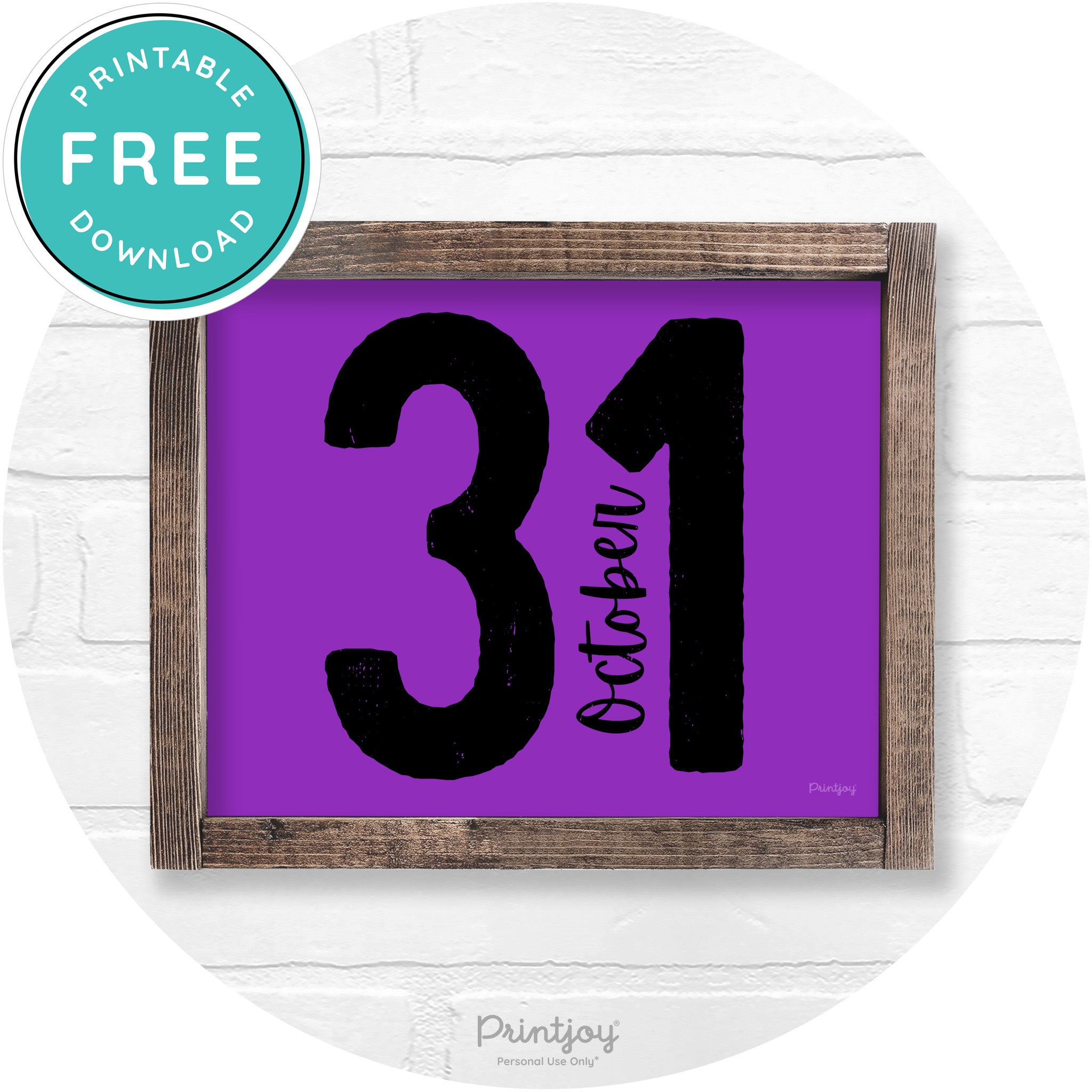 October 31 Halloween Rustic Farmhouse Wall Art Free Printable - Printjoy