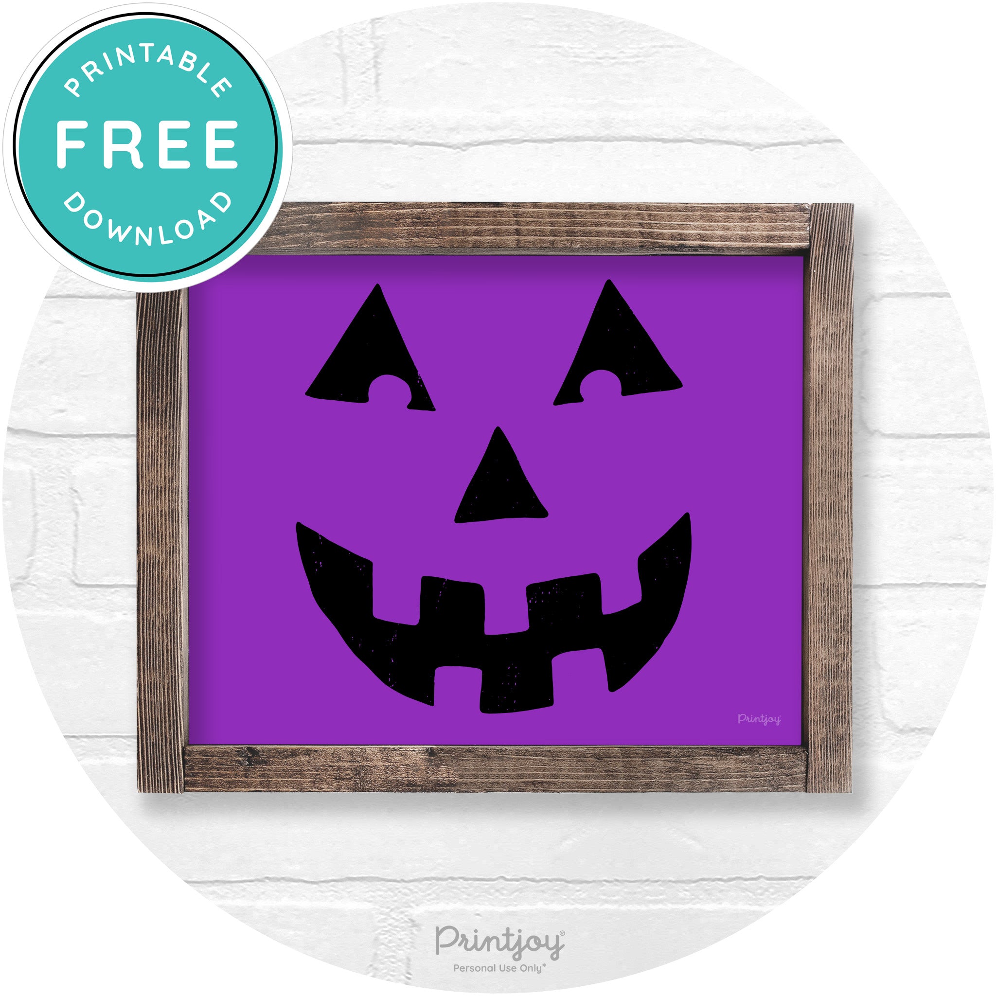 Jack O Lantern Halloween Rustic Farmhouse Wall Art Free Printable - Printjoy