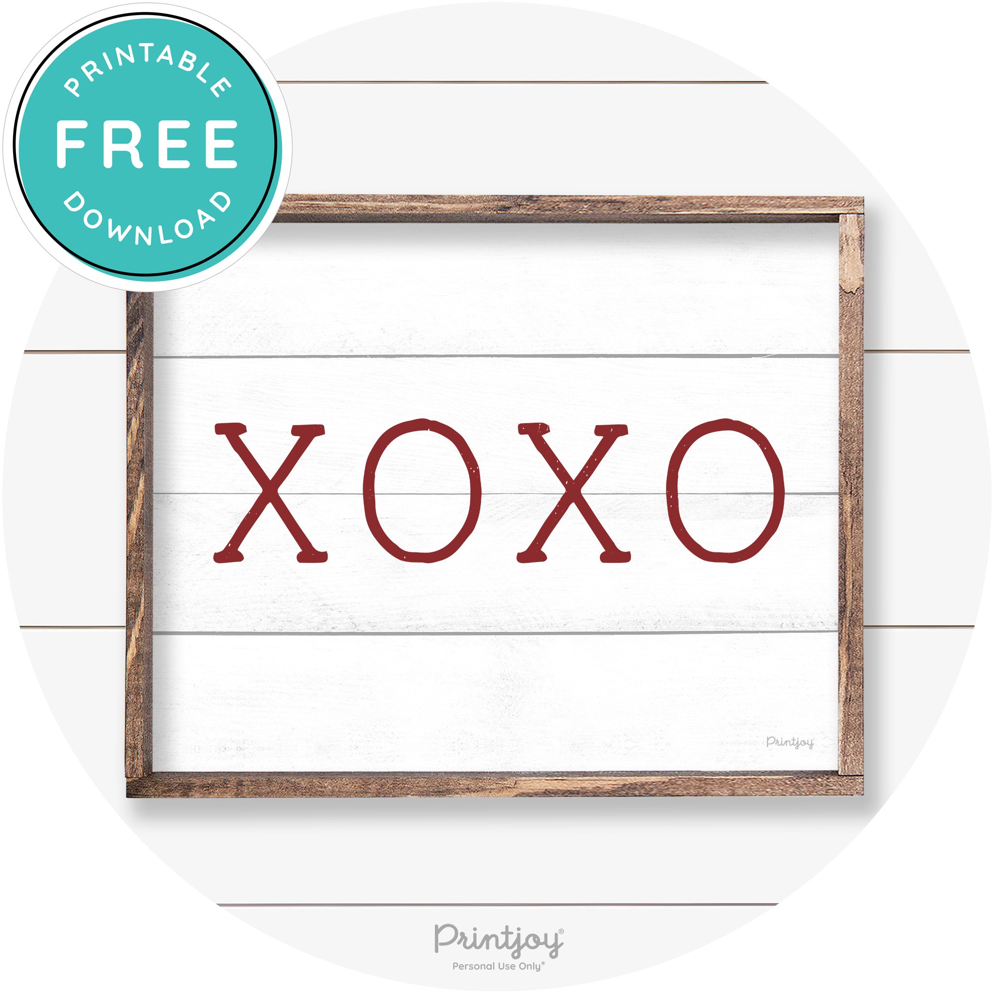Xoxo Cute Couples Love Modern Farmhouse Wall Art Free Printable