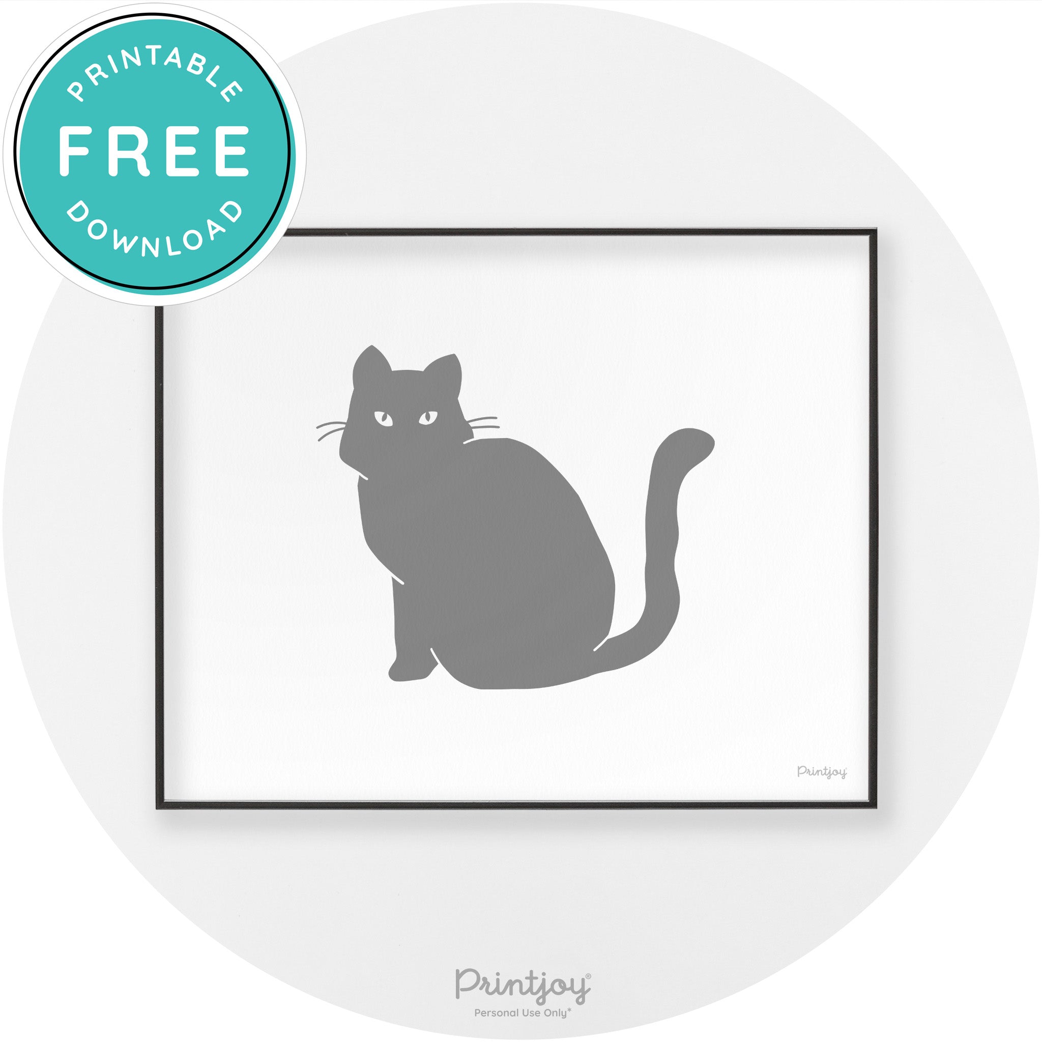 Halloween Spooky Cat Modern Chic Wall Art Decor Printable - Printjoy