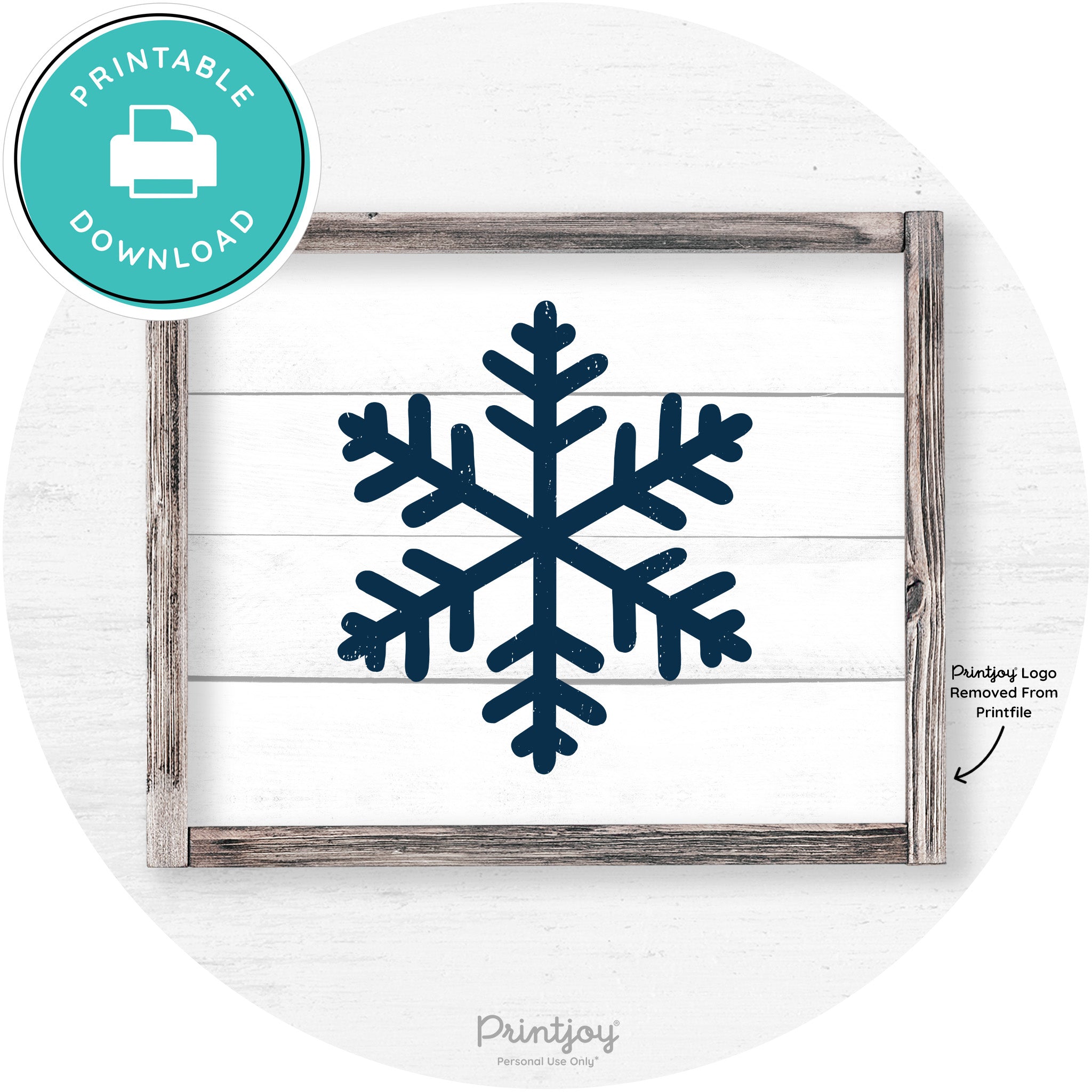Snowflake Silhouette Winter Farmhouse Wall Art Decor Free Printable - Printjoy