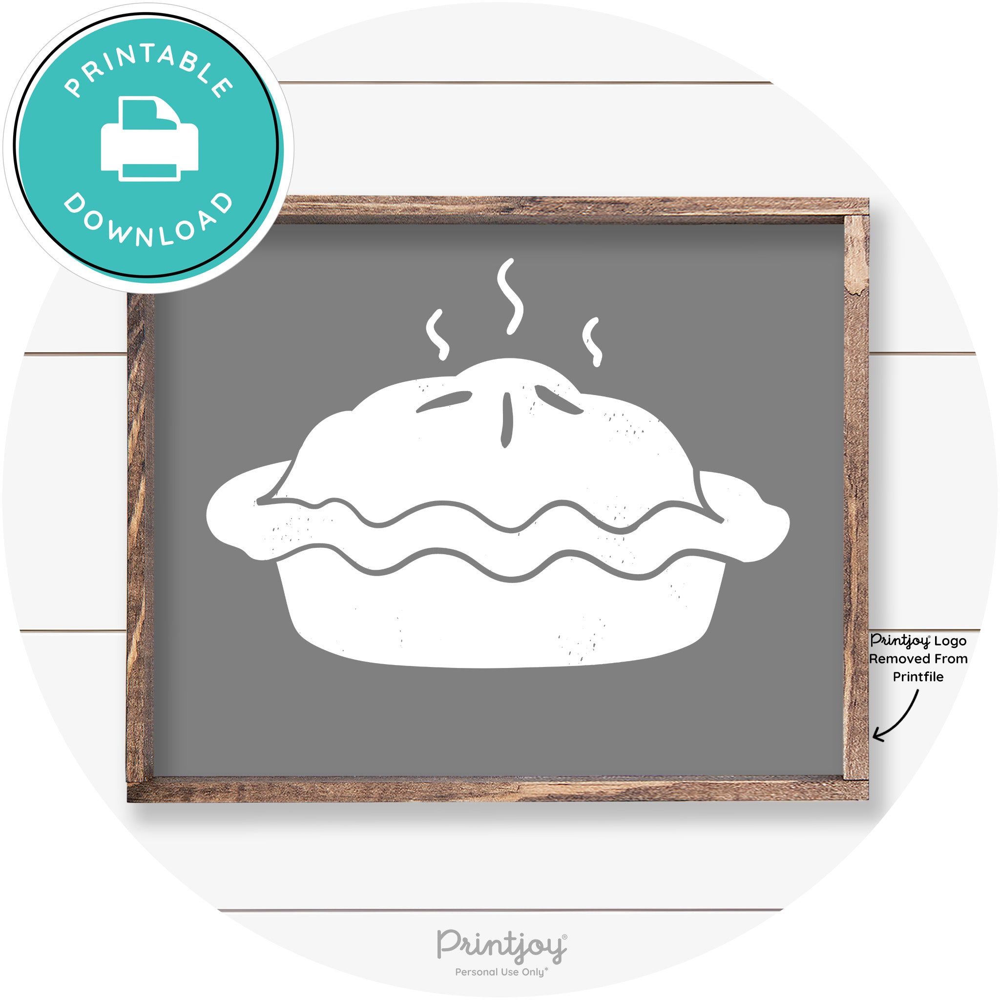 Pie Thanksgiving Desert Cute Farmhouse Wall Art Decor Free Printable - Printjoy