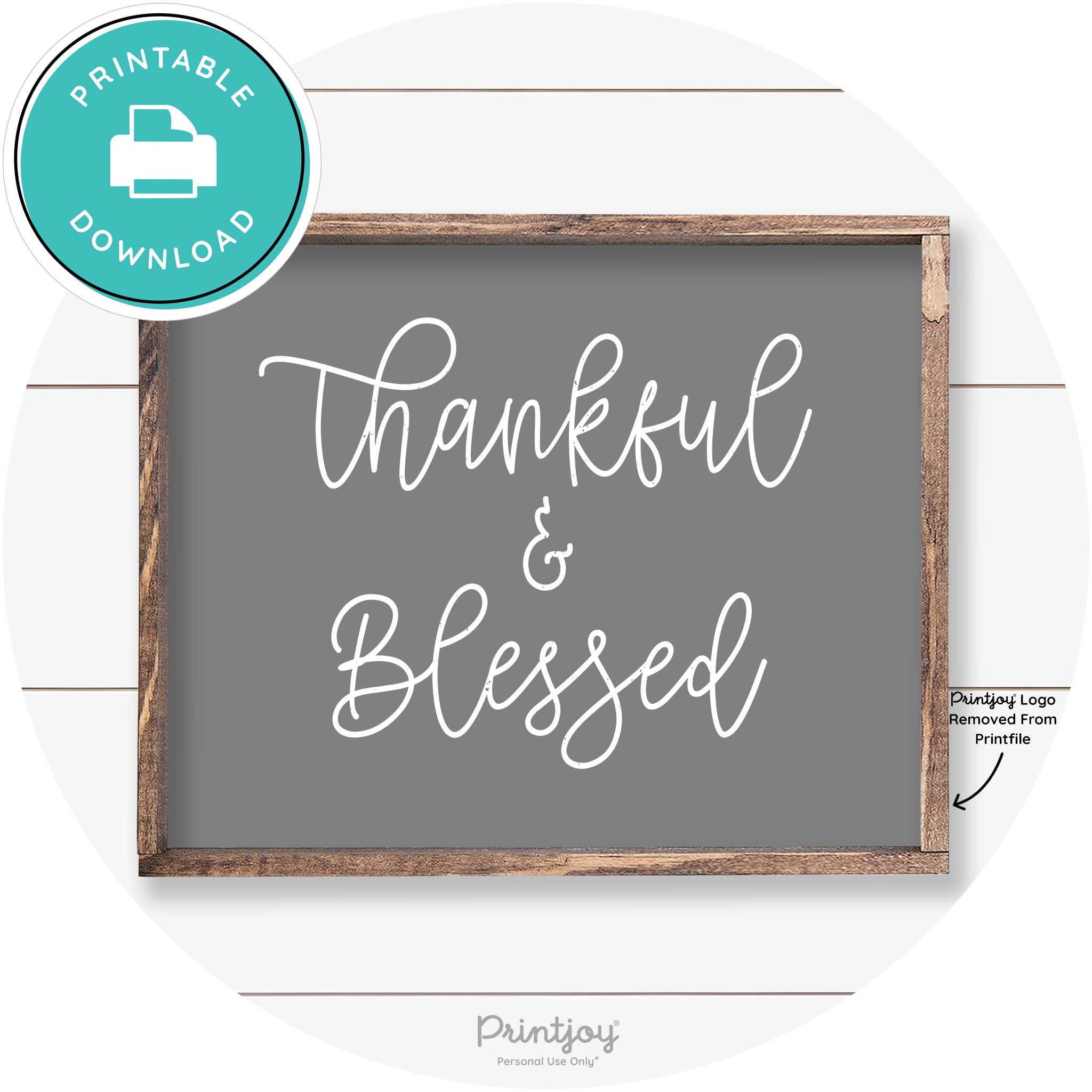 Thankful And Blessed Thanksgiving Farmhouse Wall Art Free Printable - Printjoy