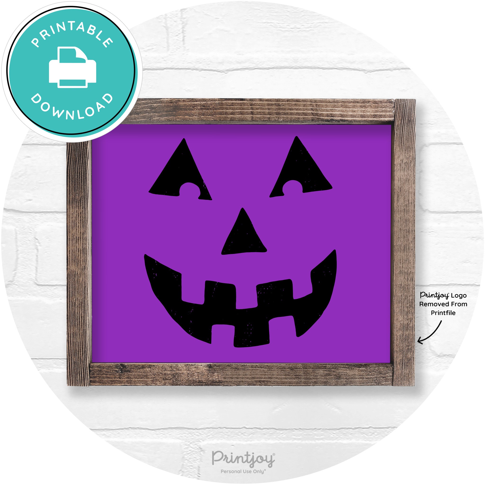 Jack O Lantern Halloween Rustic Farmhouse Wall Art Free Printable - Printjoy