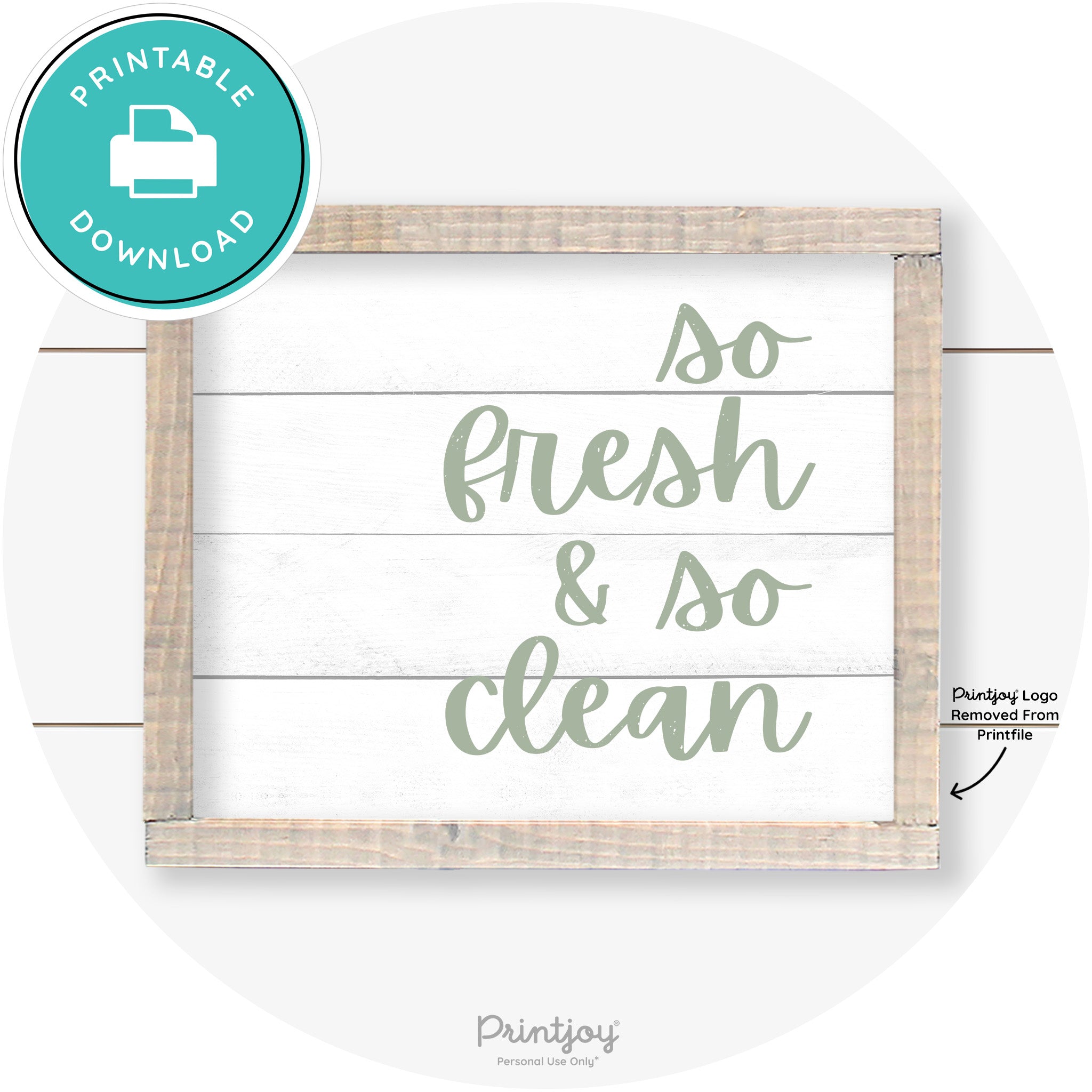 So Fresh & So Clean Laundry Room Farmhouse Wall Art Free Printable
