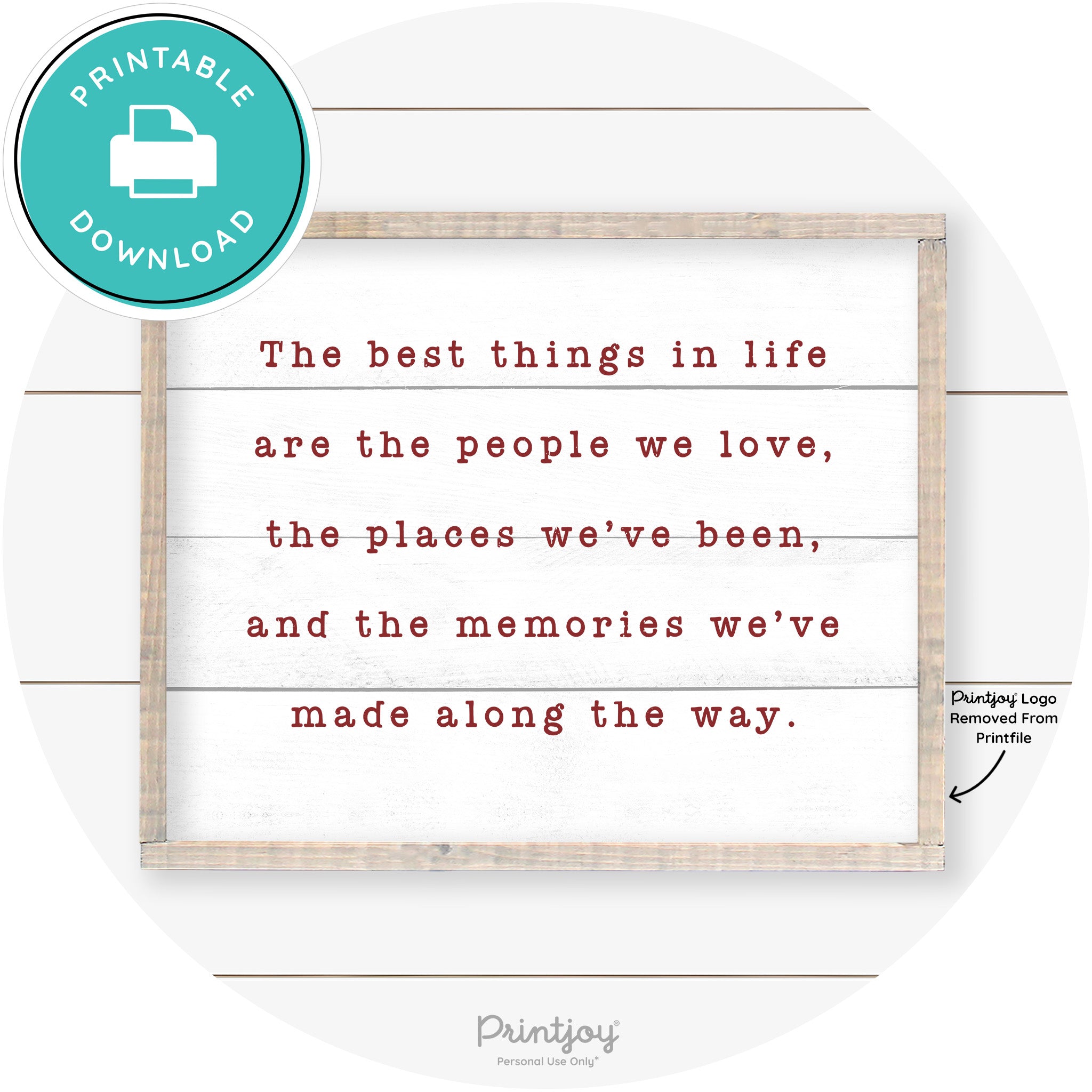 Best Things Quote Farmhouse Living Room Wall Art Free Printable - Printjoy
