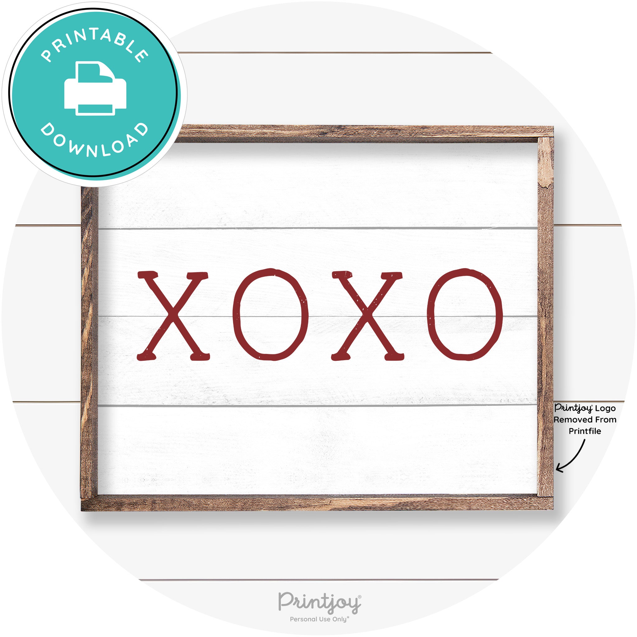 Xoxo Cute Couples Love Modern Farmhouse Wall Art Free Printable