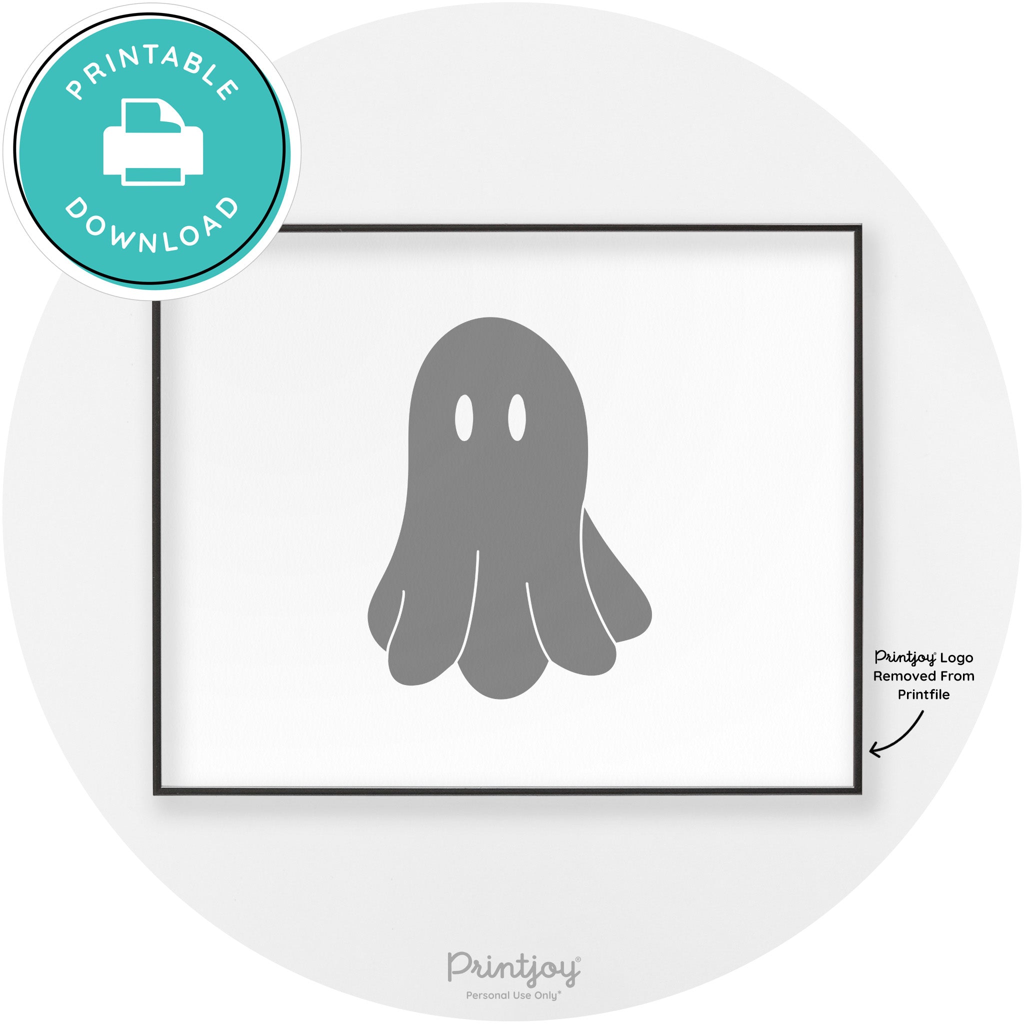 Halloween Cute Ghost Modern Chic Wall Art Decor Printable - Printjoy