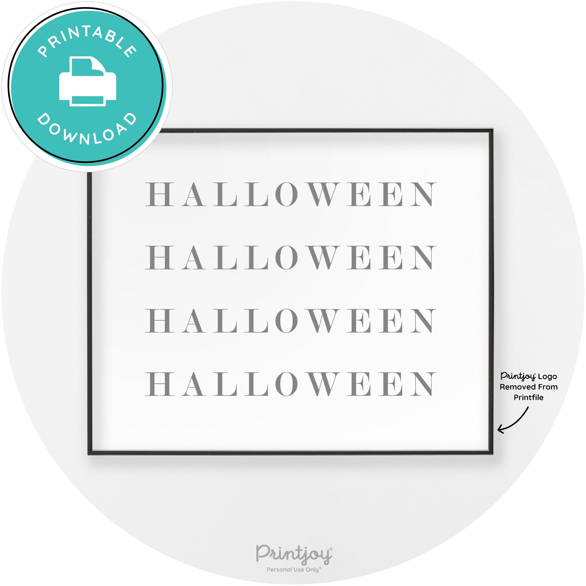 Halloween Cute Pattern Modern Chic Wall Art Decor Printable - Printjoy