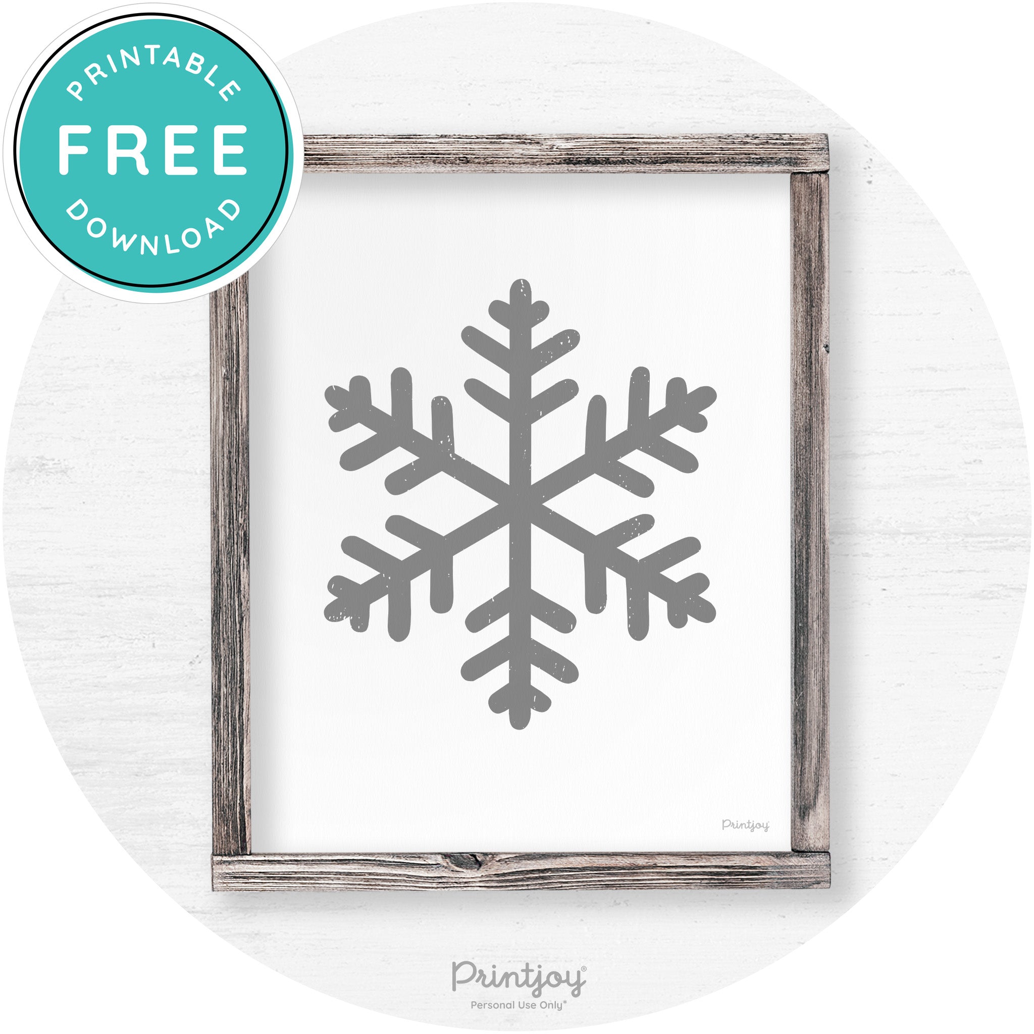 Snowflake Silhouette Winter Farmhouse Wall Art Decor Free Printable - Printjoy