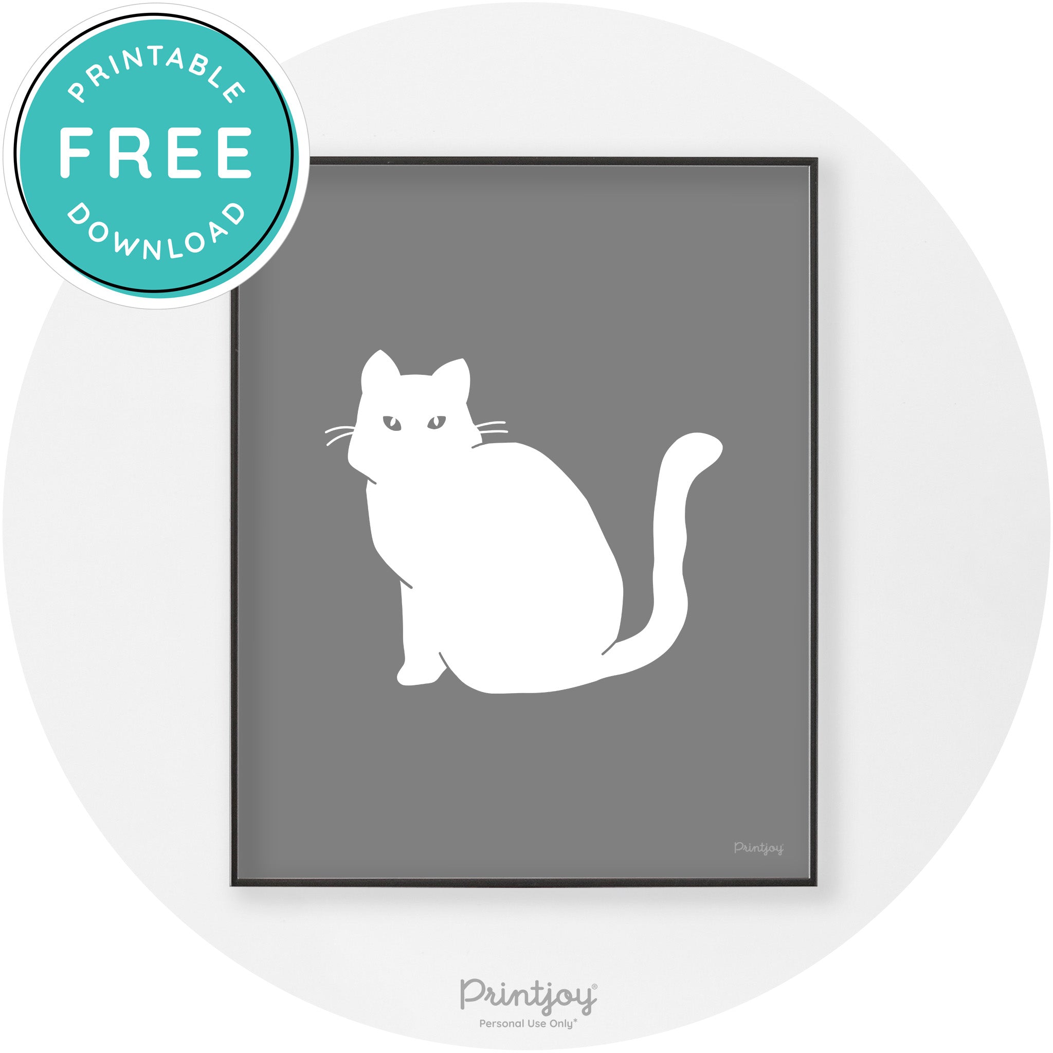 Halloween Spooky Cat Modern Chic Wall Art Decor Printable - Printjoy