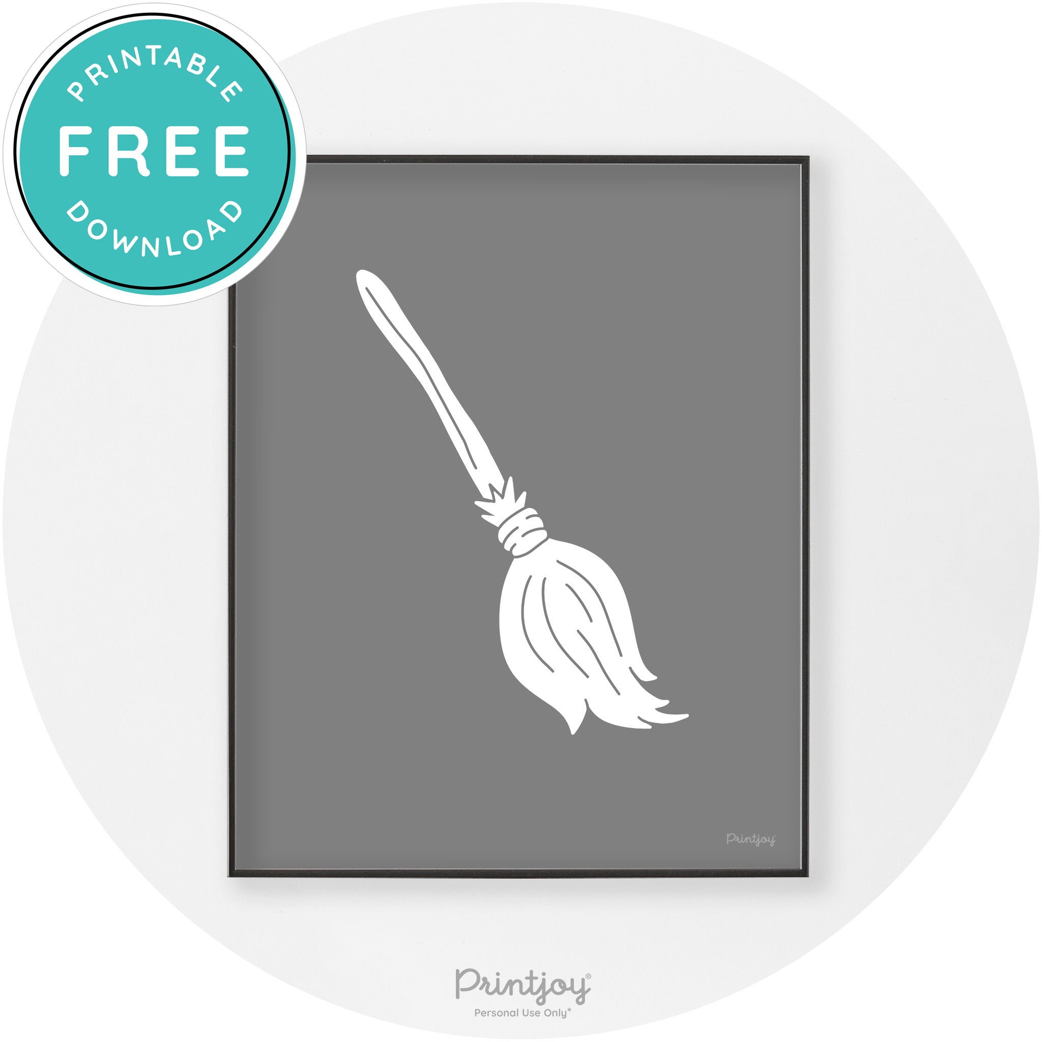 Witches Broom Halloween Cute Modern Chic Wall Art Free Printable - Printjoy