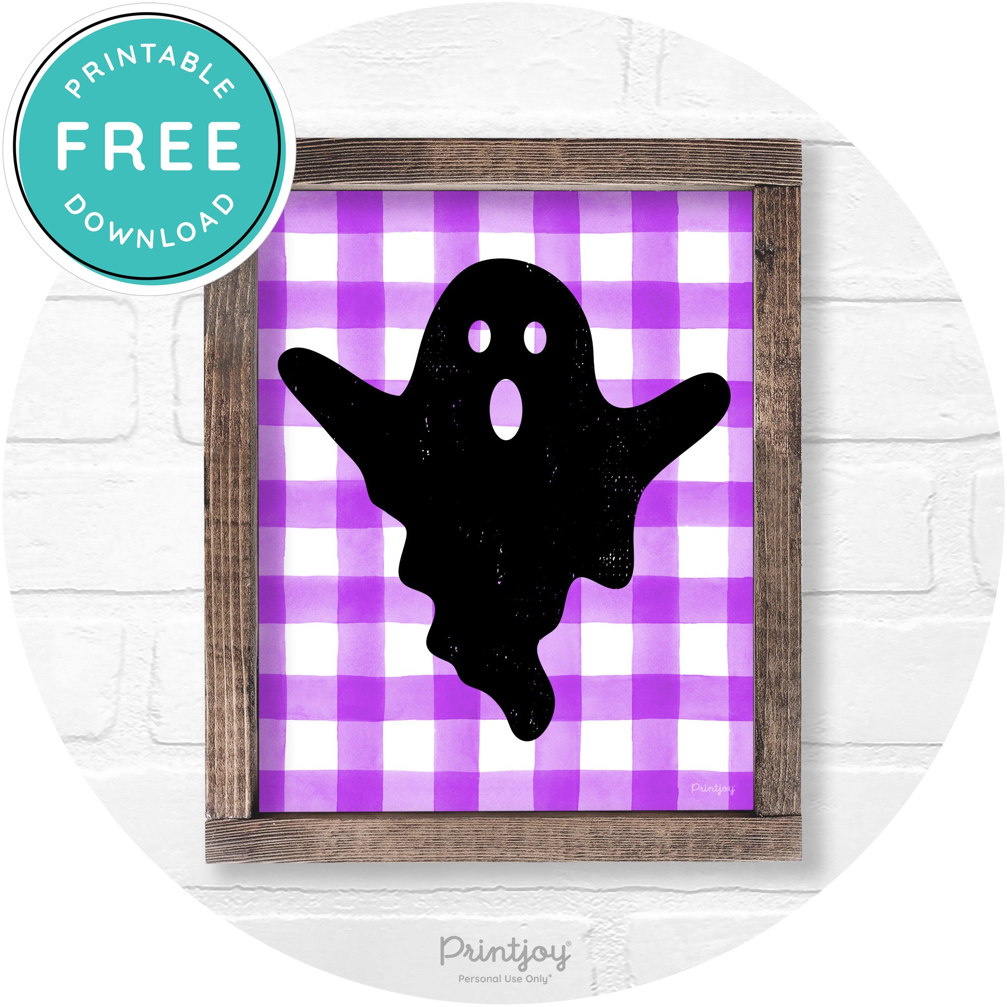 Halloween Cute Ghost Rustic Farmhouse Wall Art Free Printable - Printjoy