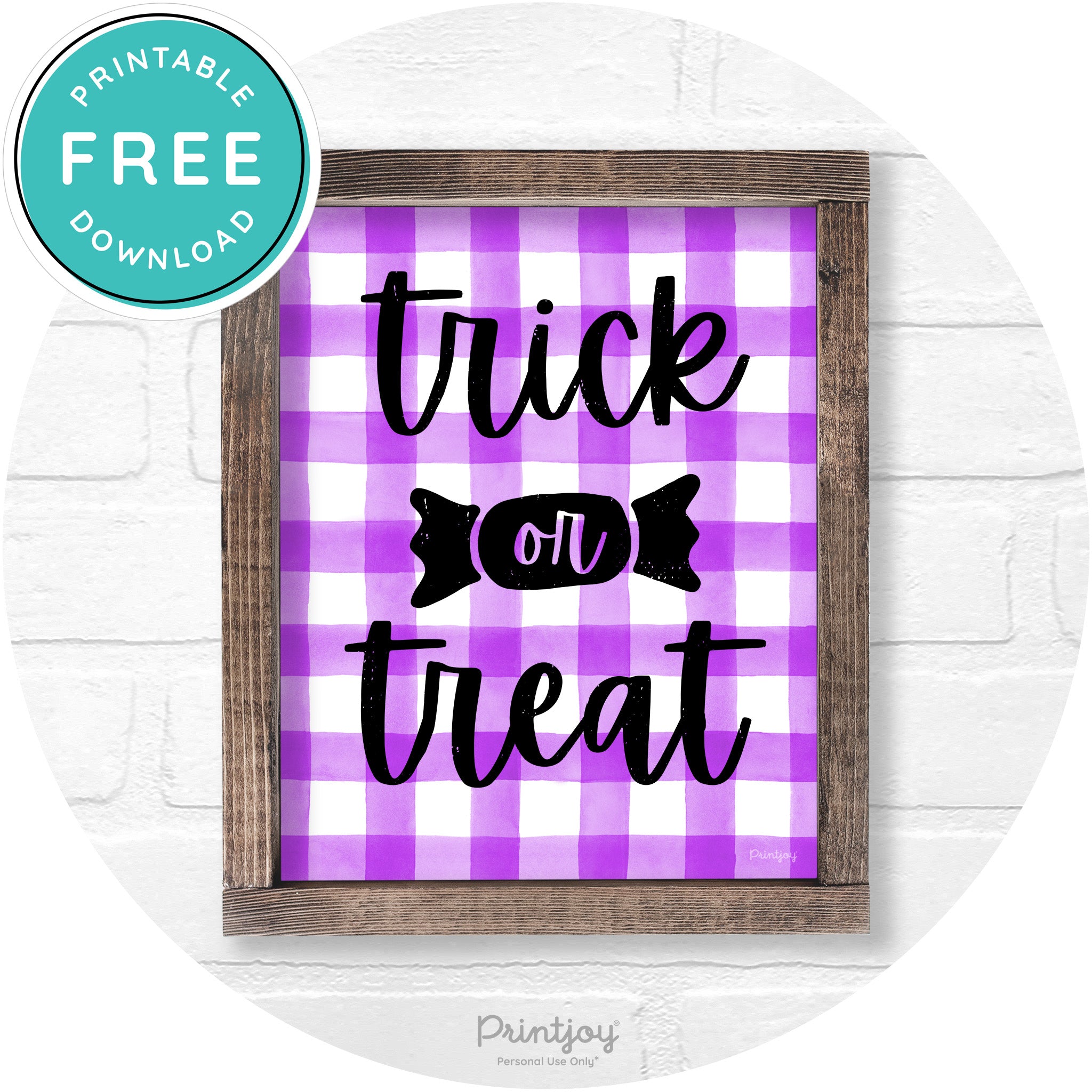 Trick Or Treat Halloween Rustic Farmhouse Wall Art Free Printable - Printjoy