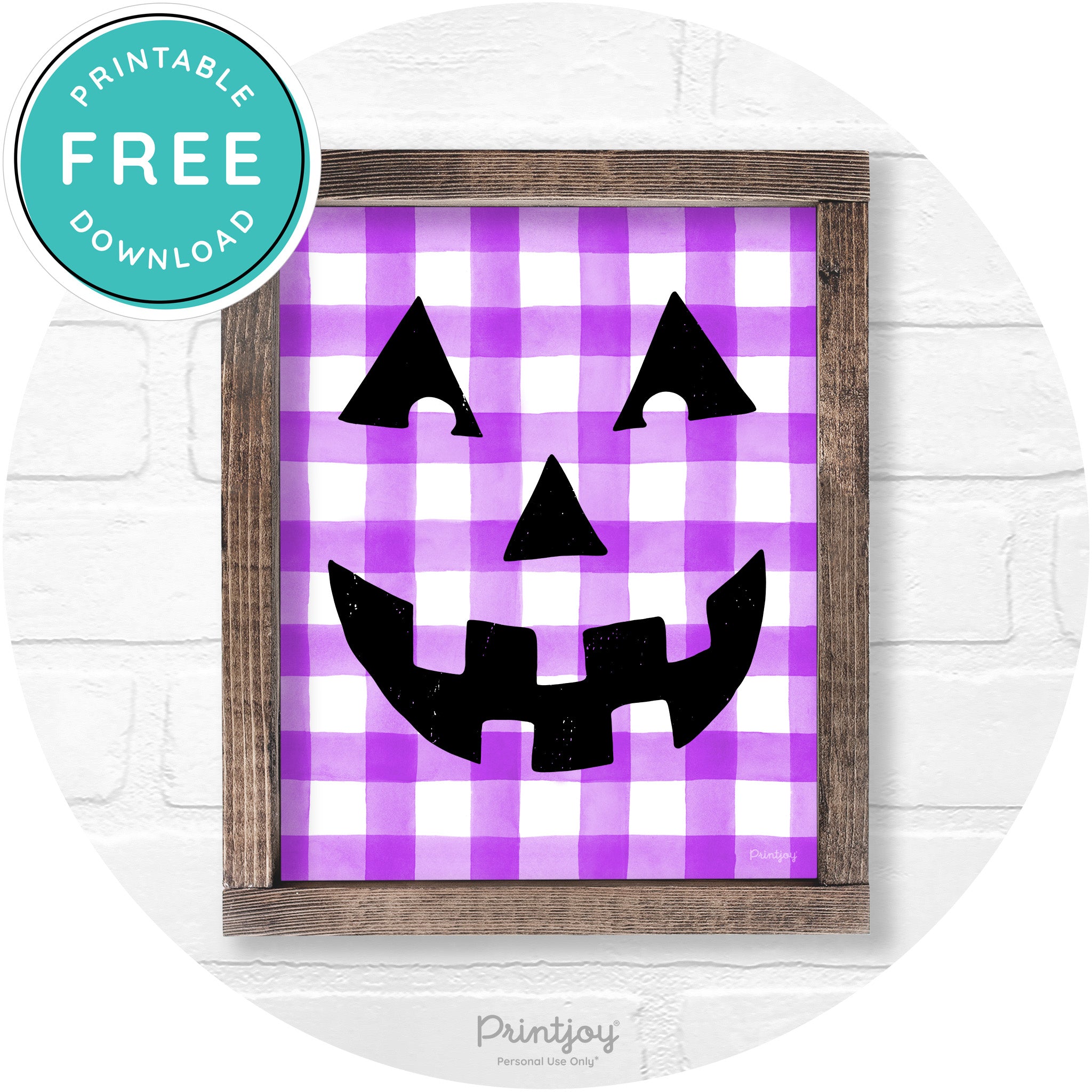 Jack O Lantern Halloween Rustic Farmhouse Wall Art Free Printable - Printjoy