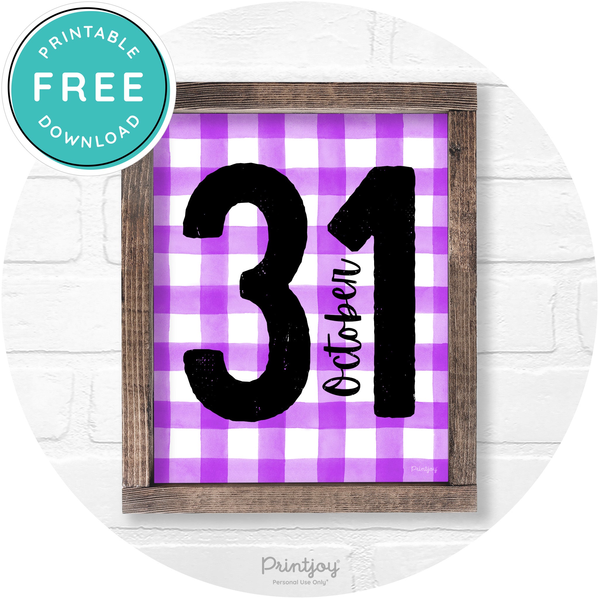 October 31 Halloween Rustic Farmhouse Wall Art Free Printable - Printjoy