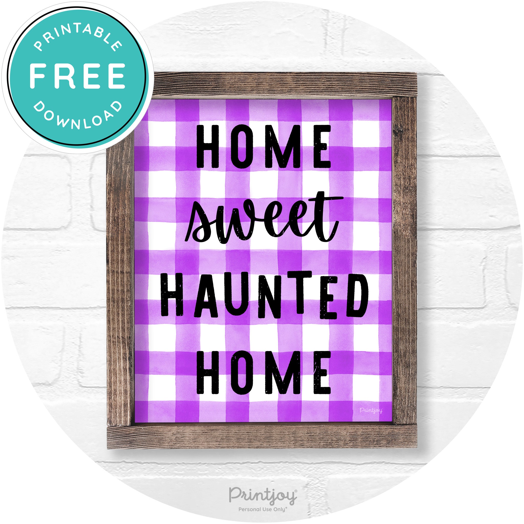 Home Sweet Haunted Home Rustic Halloween Wall Art Free Printable - Printjoy