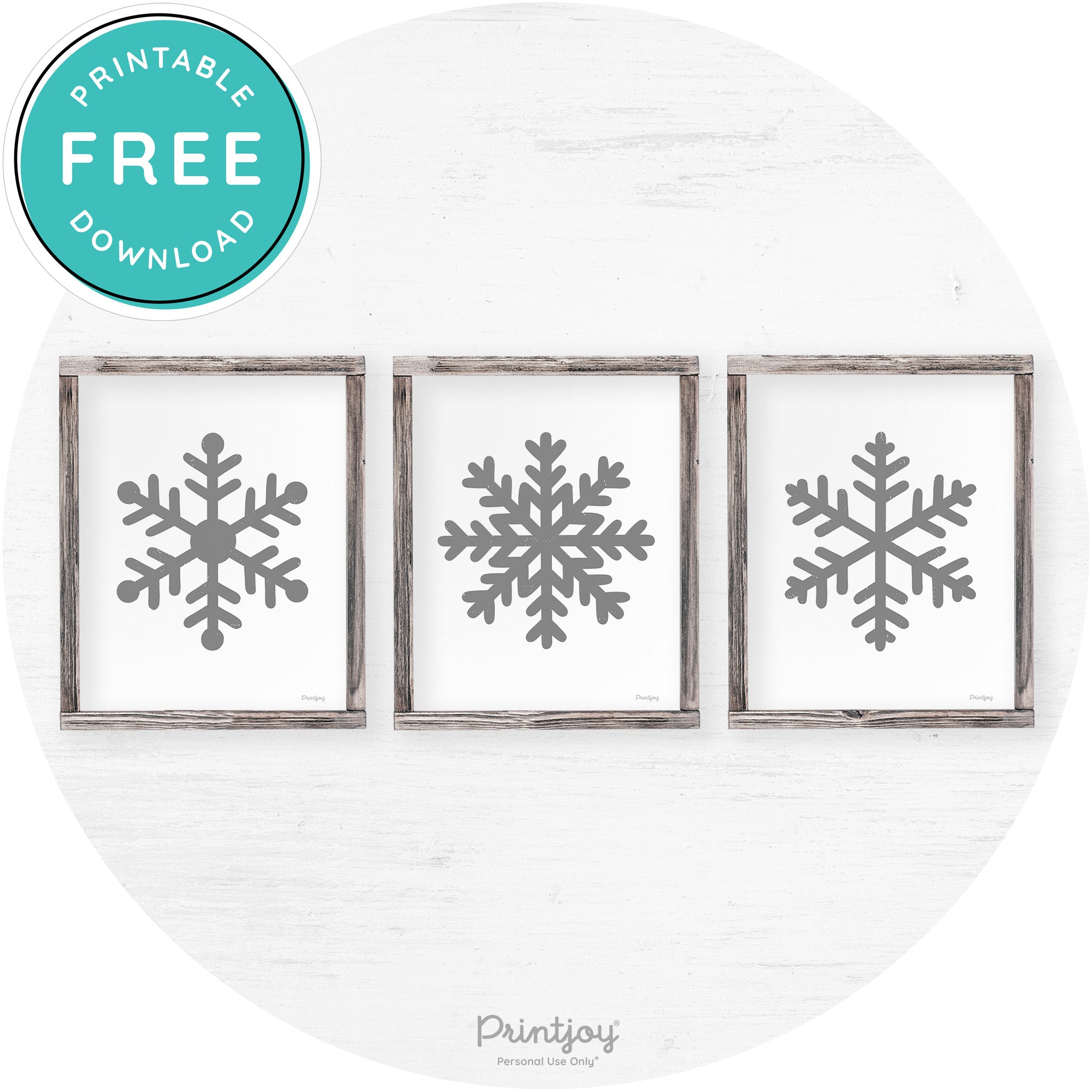 Snowflake Silhouettes Set Of 3 Winter Farmhouse Wall Art Free Printable