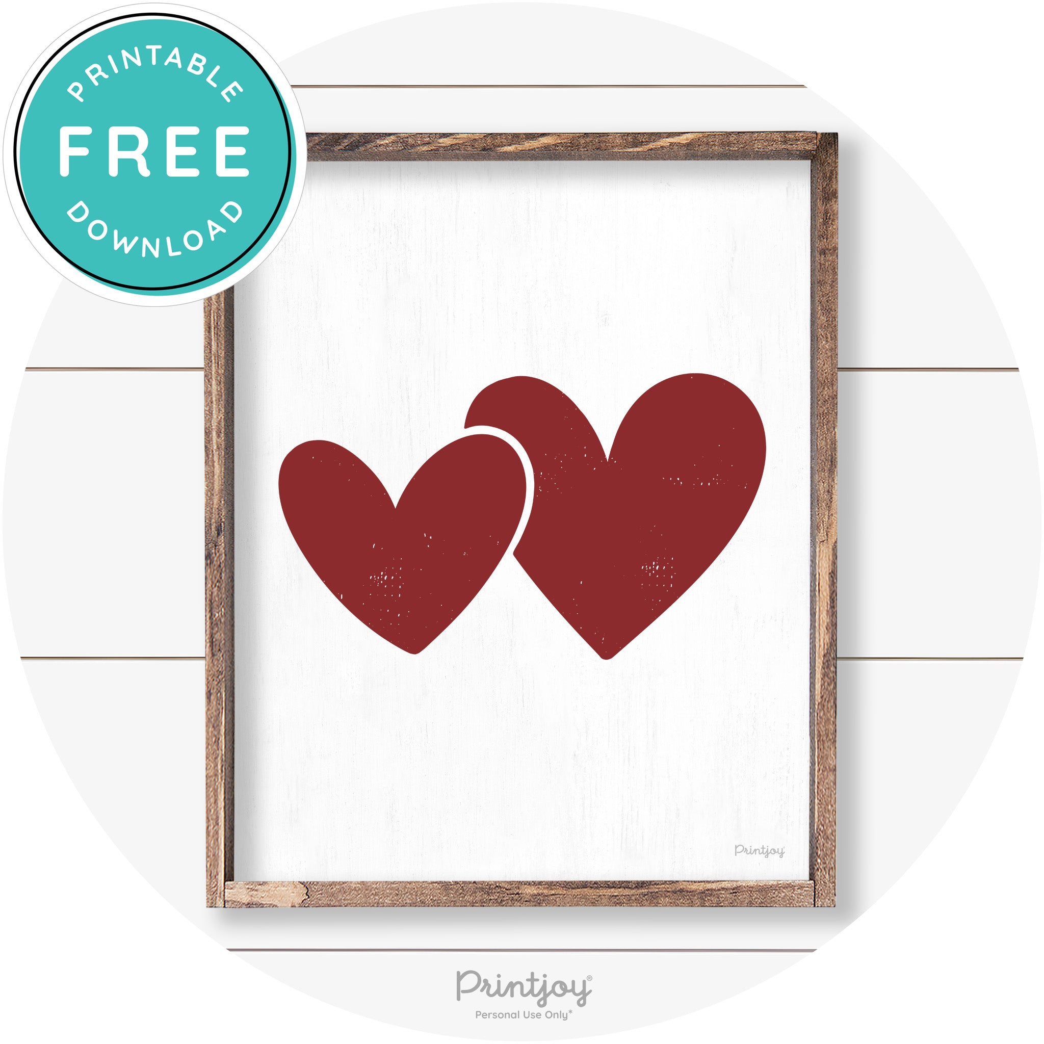 Heart Silhouettes Cute Couples Farmhouse Wall Art Free Printable