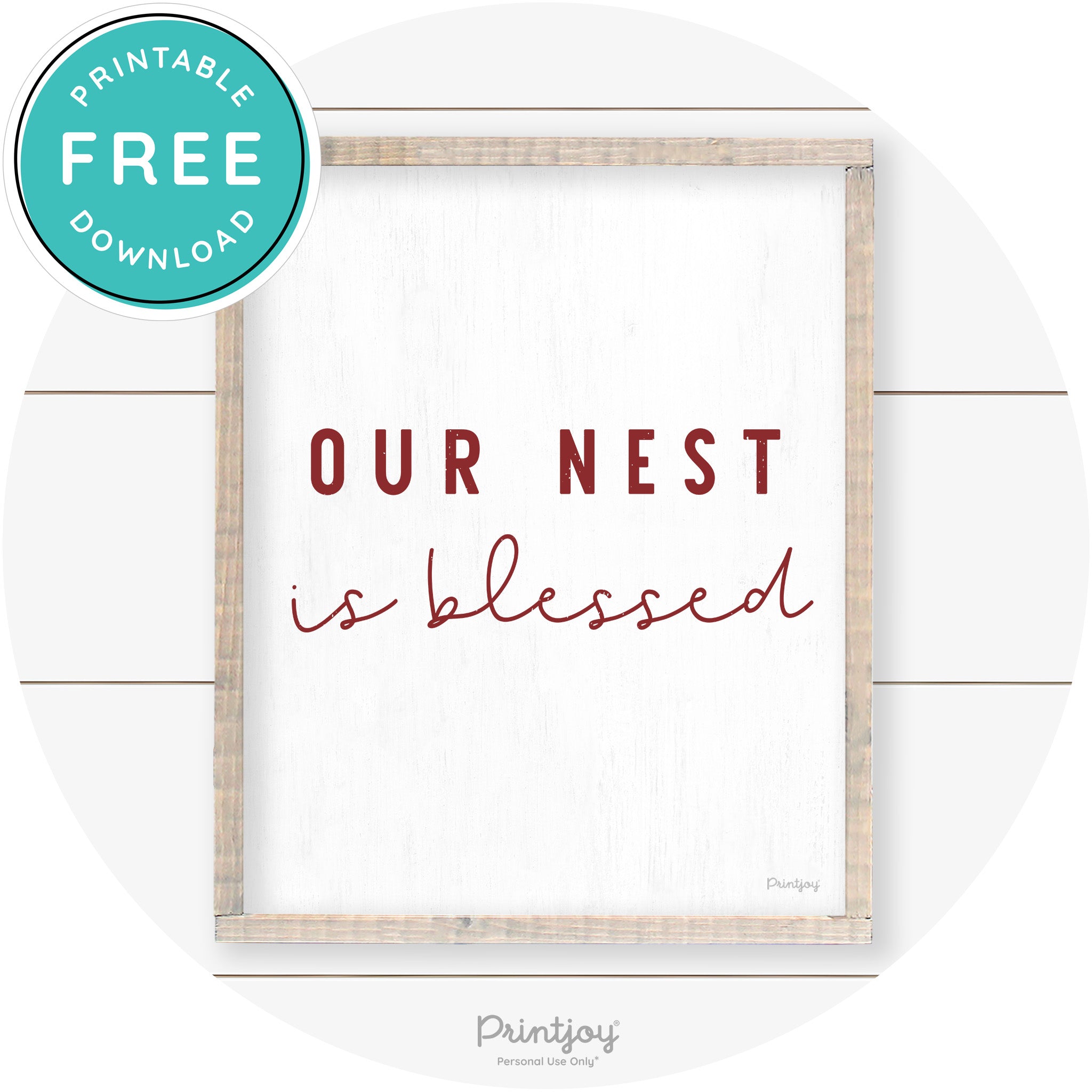 Our Nest Is Blessed Farmhouse Living Room Wall Art Free Printable - Printjoy