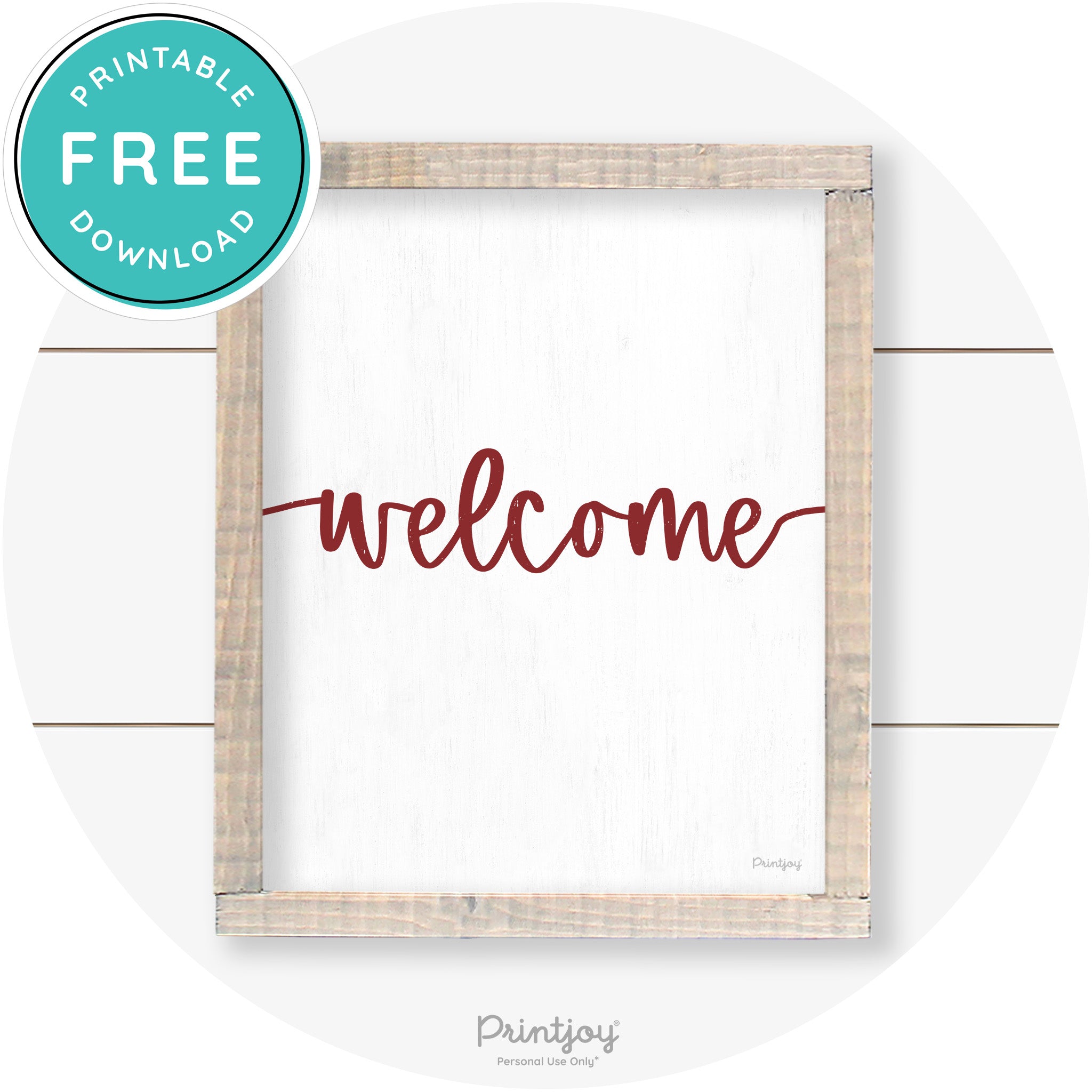 Welcome Entryway Sign Cute Farmhouse Wall Art Decor Free Printable