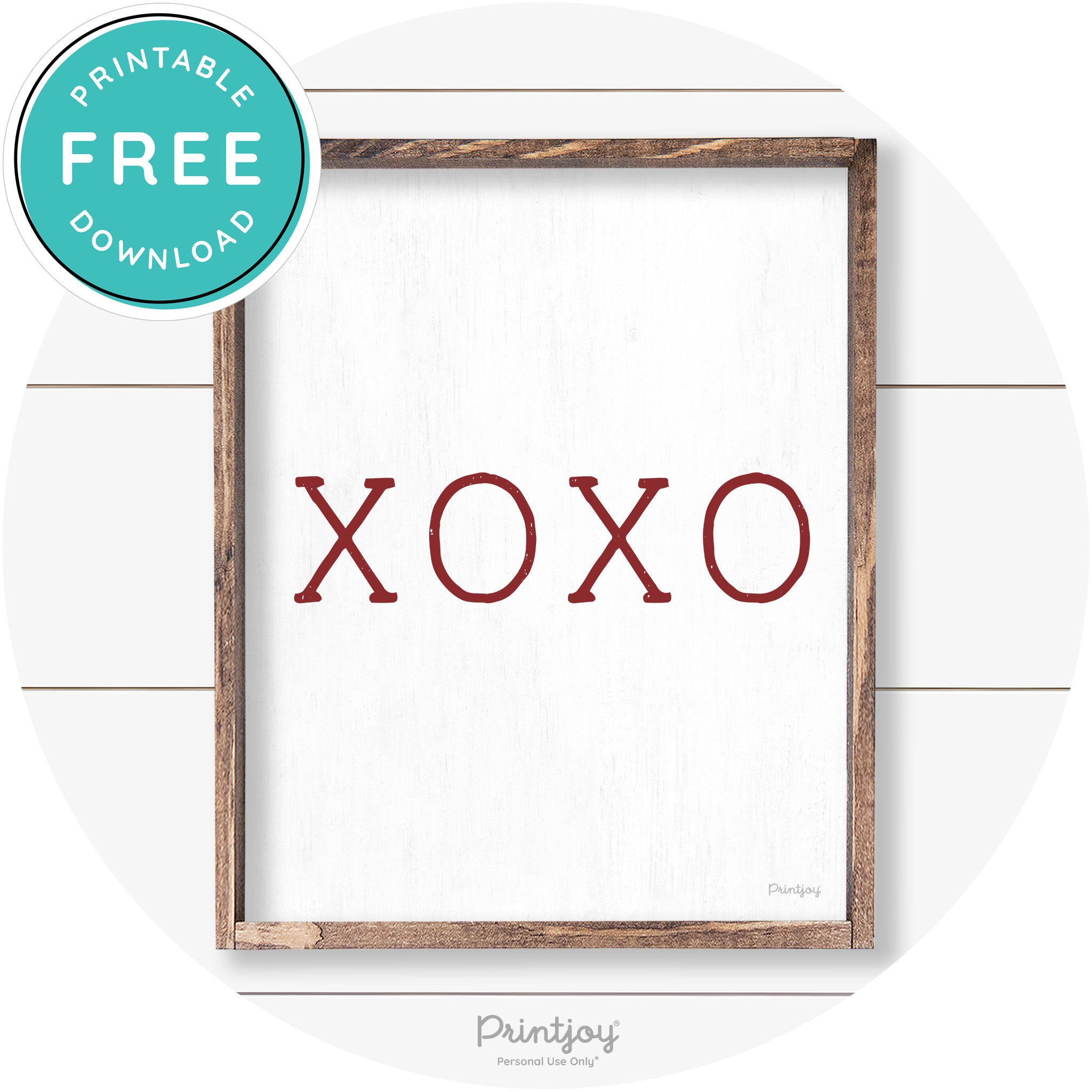 Xoxo Cute Couples Love Modern Farmhouse Wall Art Free Printable