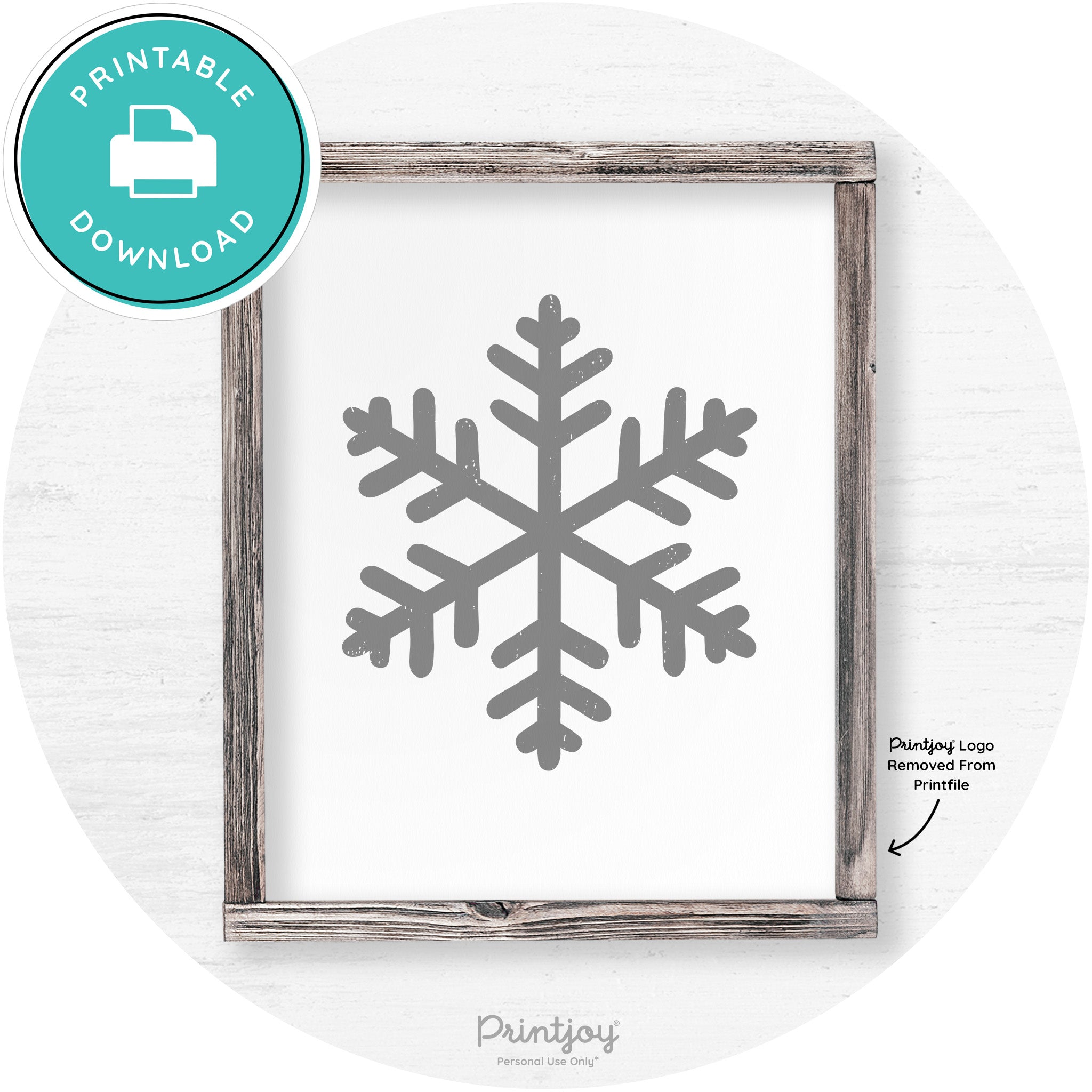 Snowflake Silhouette Winter Farmhouse Wall Art Decor Free Printable - Printjoy