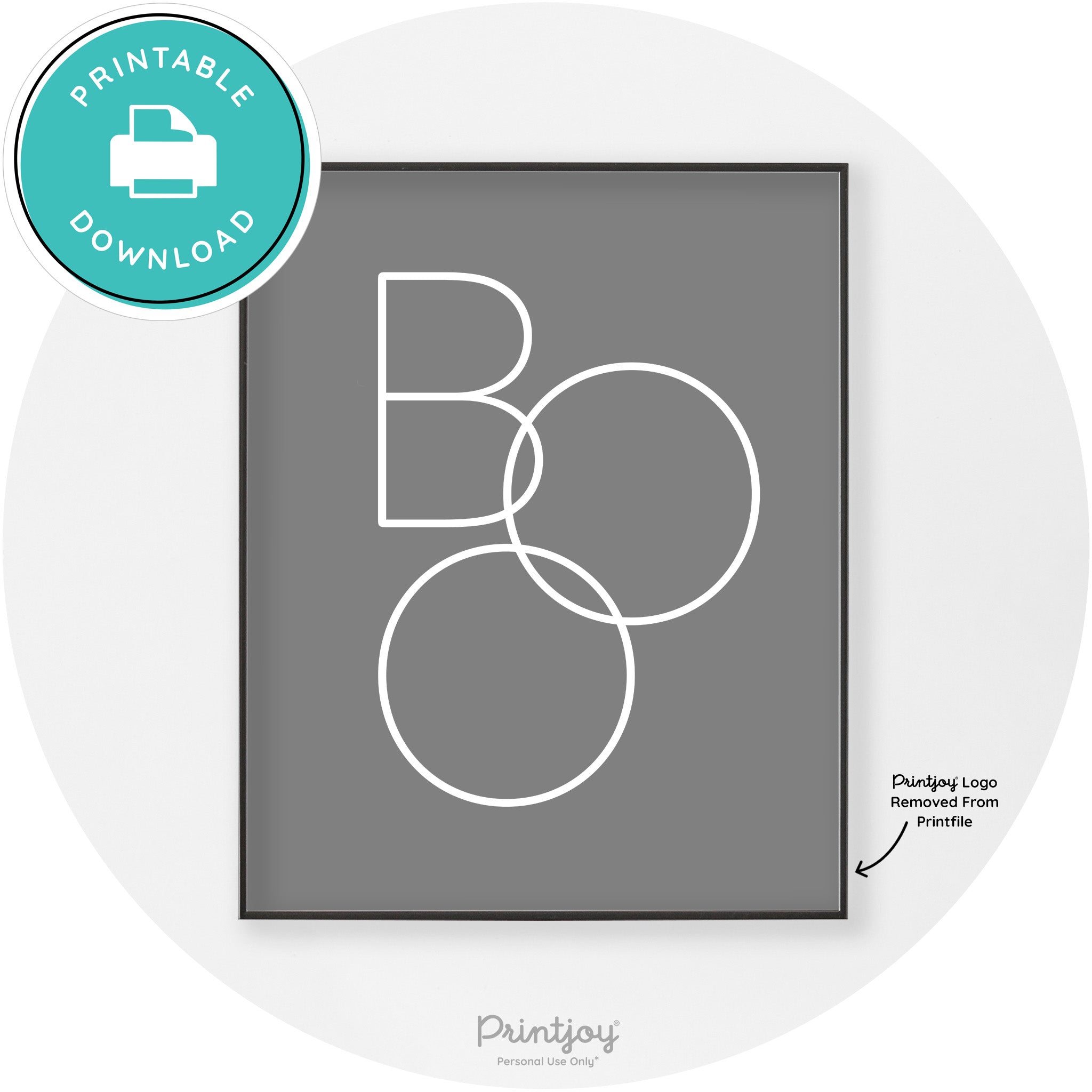 Halloween Cute Boo Modern Chic Wall Art Decor Printable - Printjoy