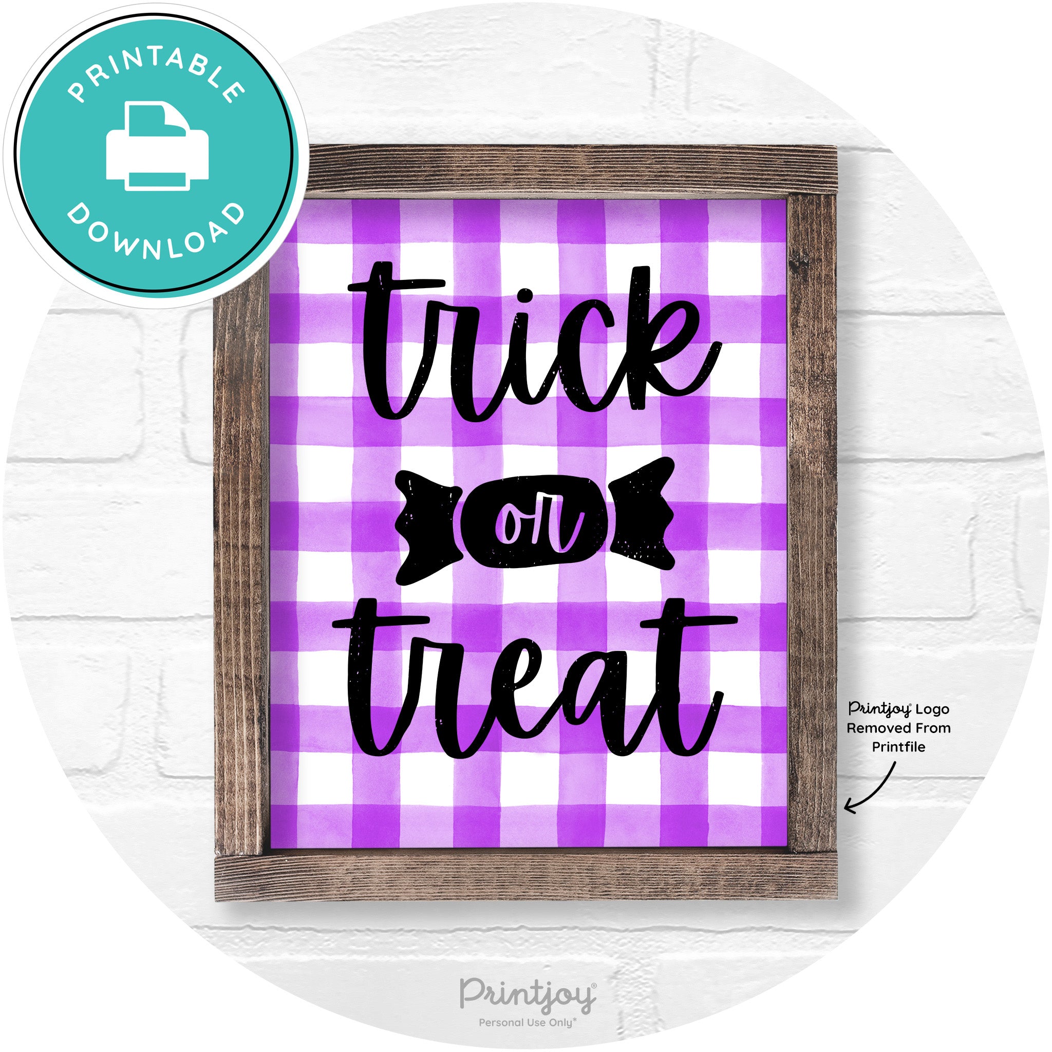 Trick Or Treat Halloween Rustic Farmhouse Wall Art Free Printable - Printjoy