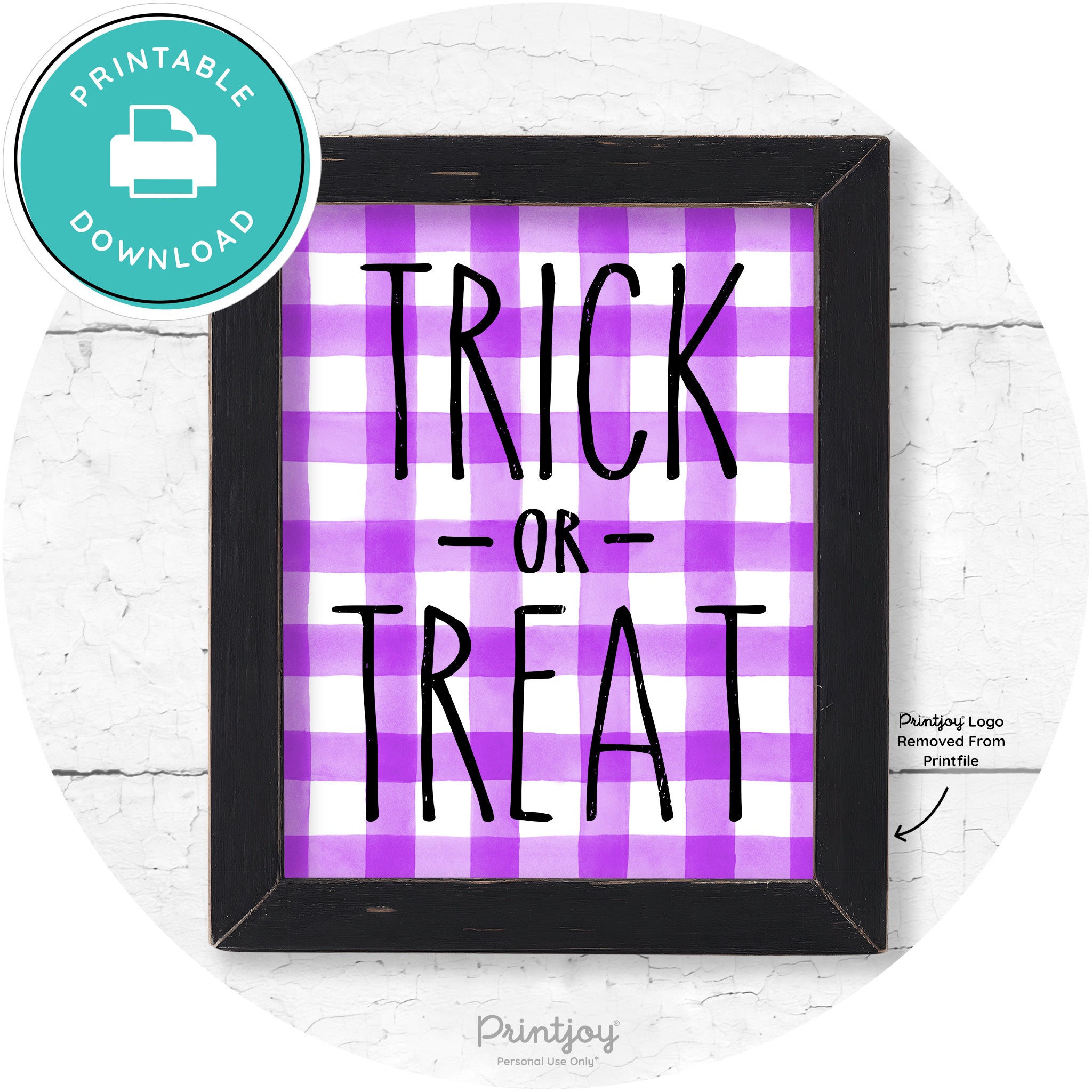 Trick Or Treat Lettering Farmhouse Halloween Wall Art Free Printable - Printjoy