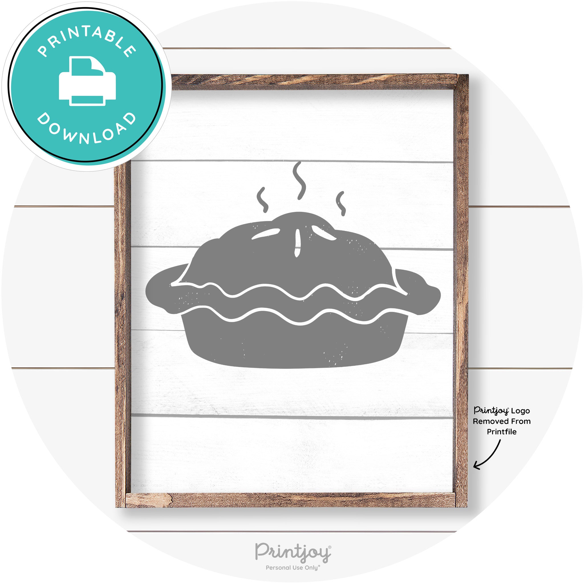 Pie Thanksgiving Desert Cute Farmhouse Wall Art Decor Free Printable - Printjoy