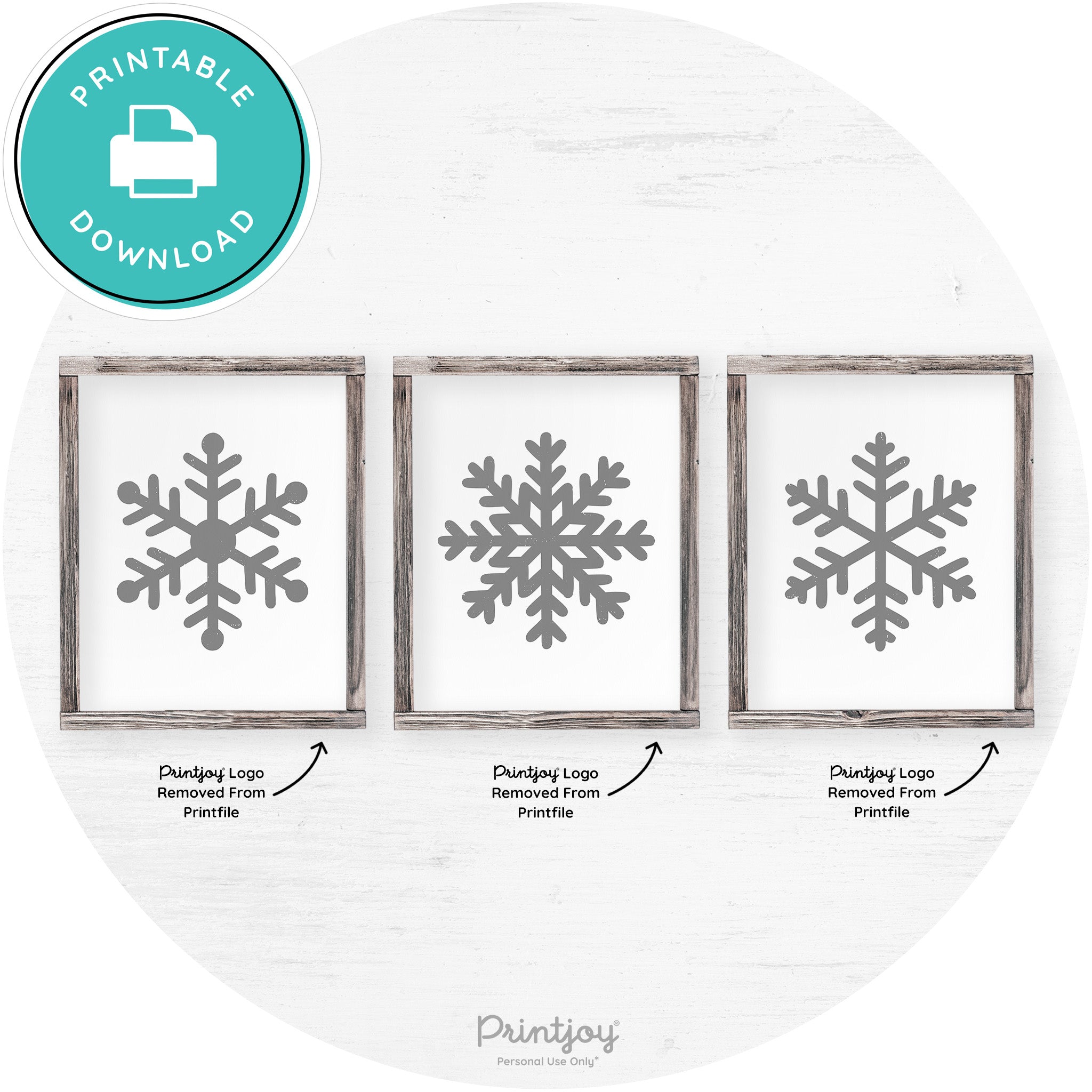 Snowflake Silhouettes Set Of 3 Winter Farmhouse Wall Art Free Printable