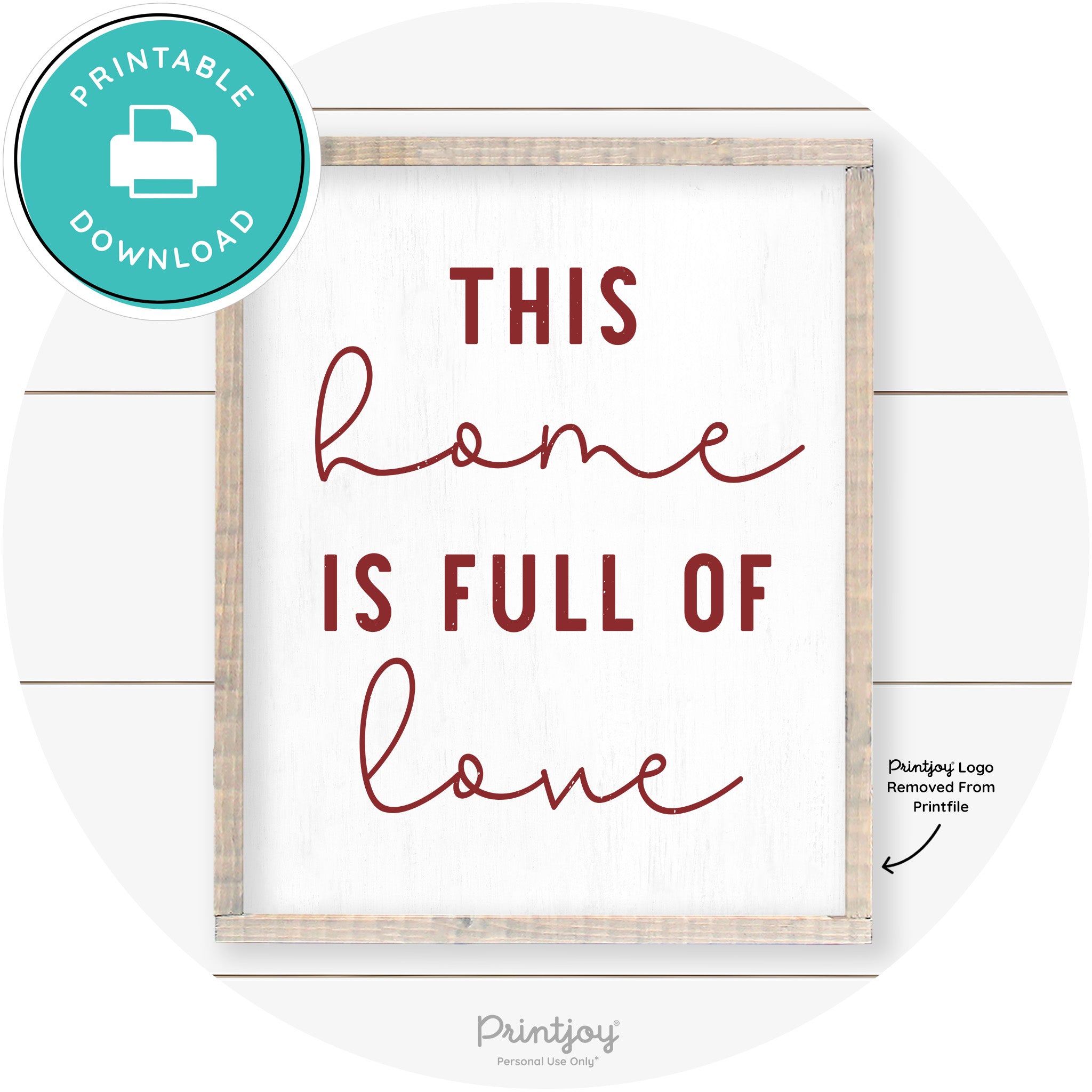 This Home Is Love Farmhouse Living Room Wall Art Free Printable - Printjoy