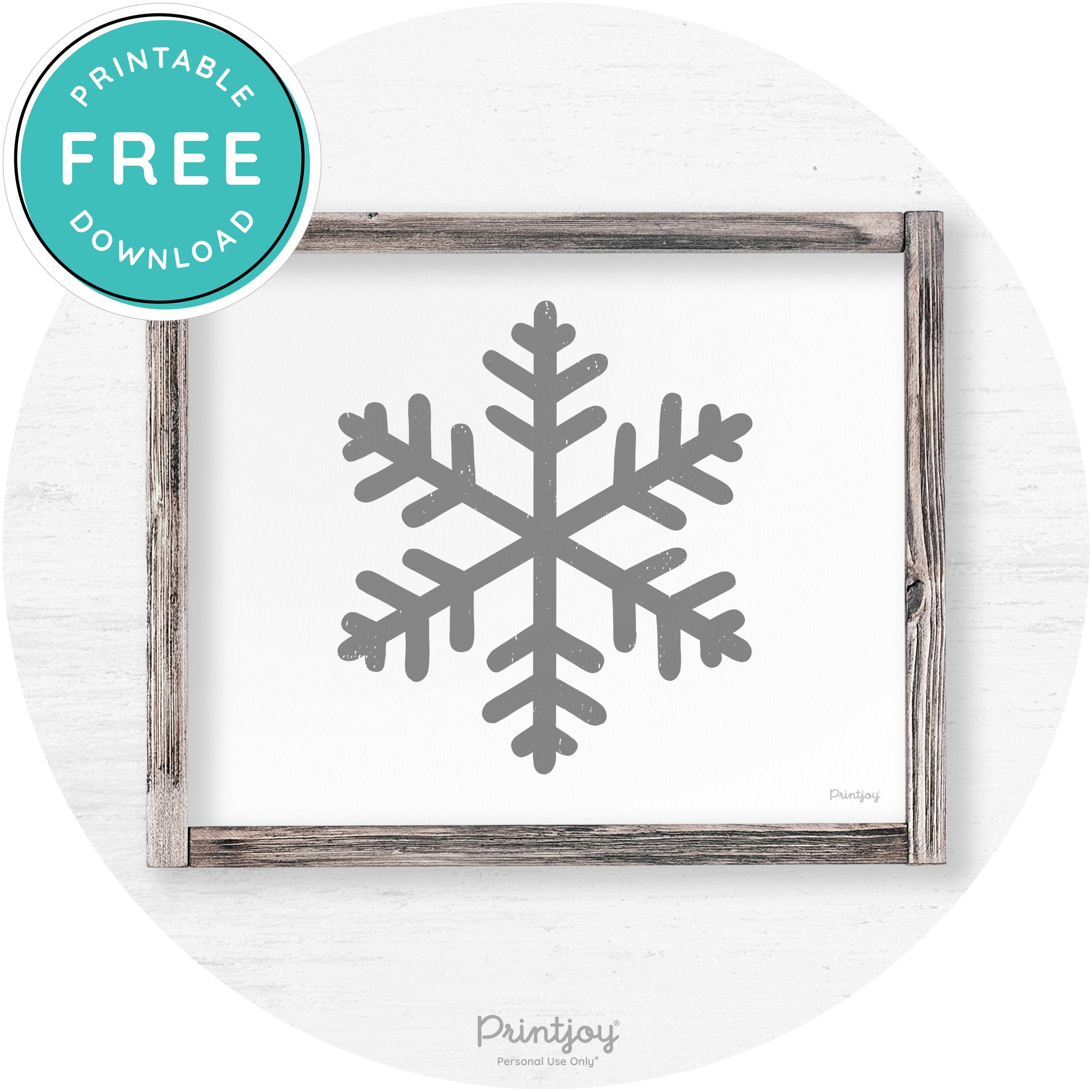 Snowflake Silhouette Winter Farmhouse Wall Art Decor Free Printable - Printjoy