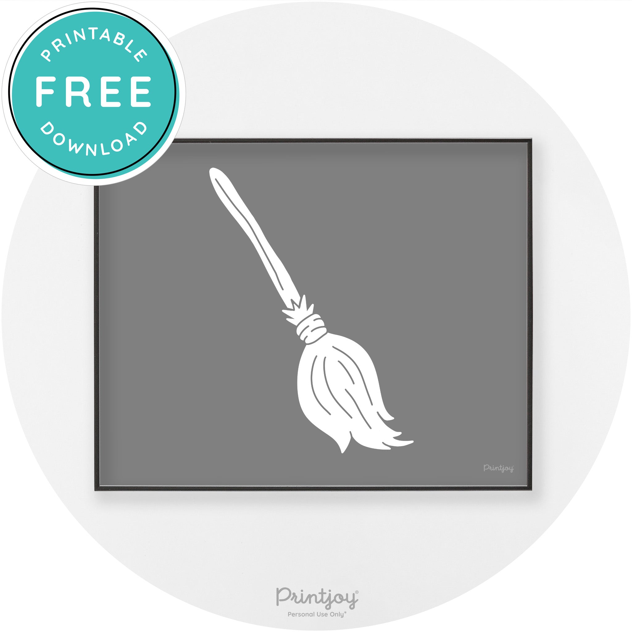 Witches Broom Halloween Cute Modern Chic Wall Art Free Printable - Printjoy