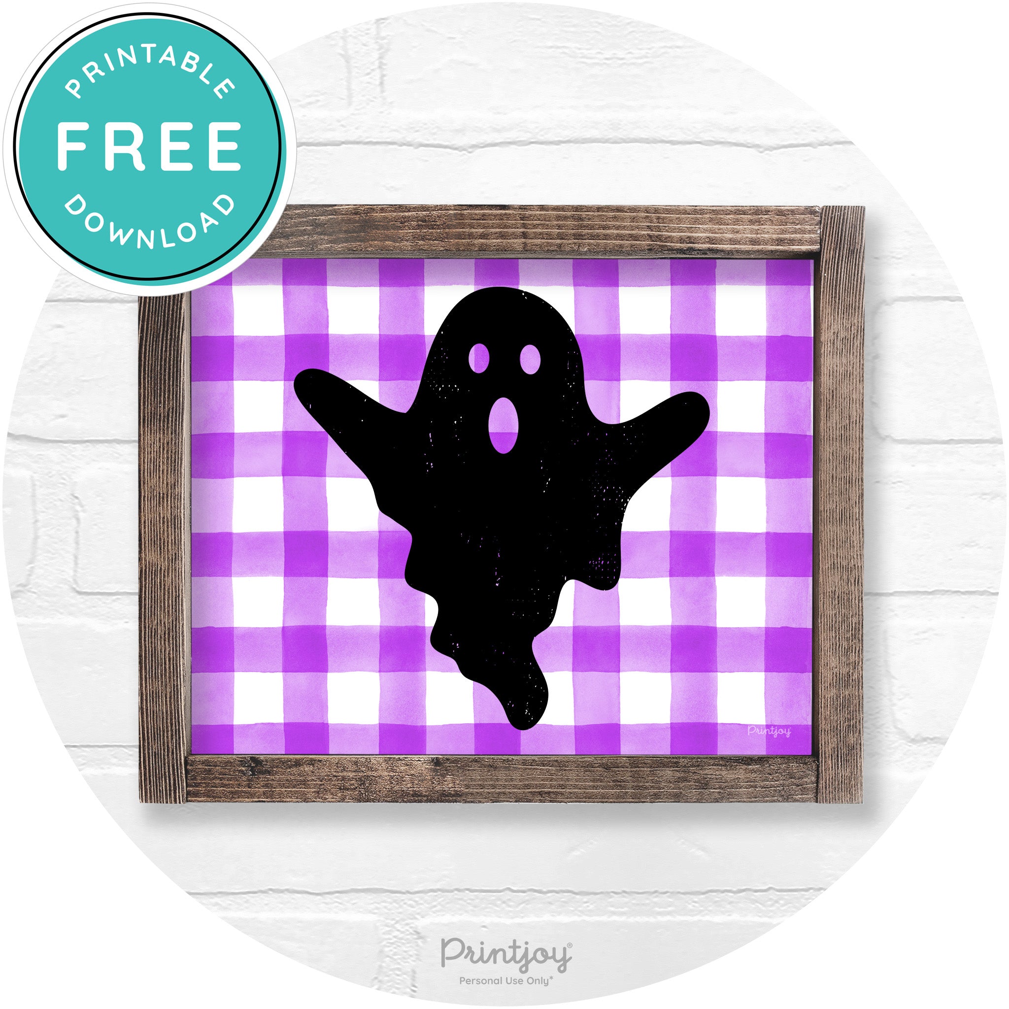 Halloween Cute Ghost Rustic Farmhouse Wall Art Free Printable - Printjoy