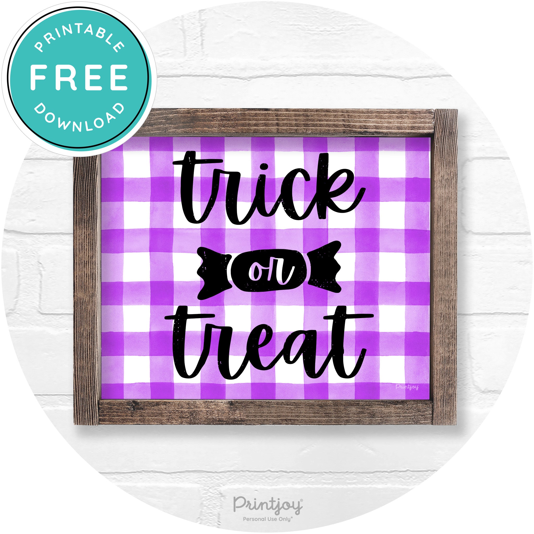 Trick Or Treat Halloween Rustic Farmhouse Wall Art Free Printable - Printjoy