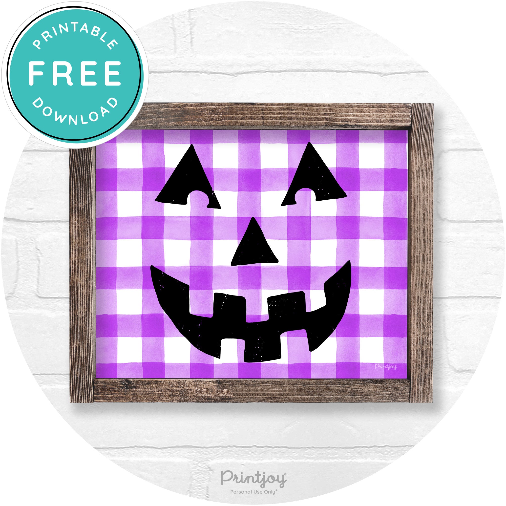 Jack O Lantern Halloween Rustic Farmhouse Wall Art Free Printable - Printjoy