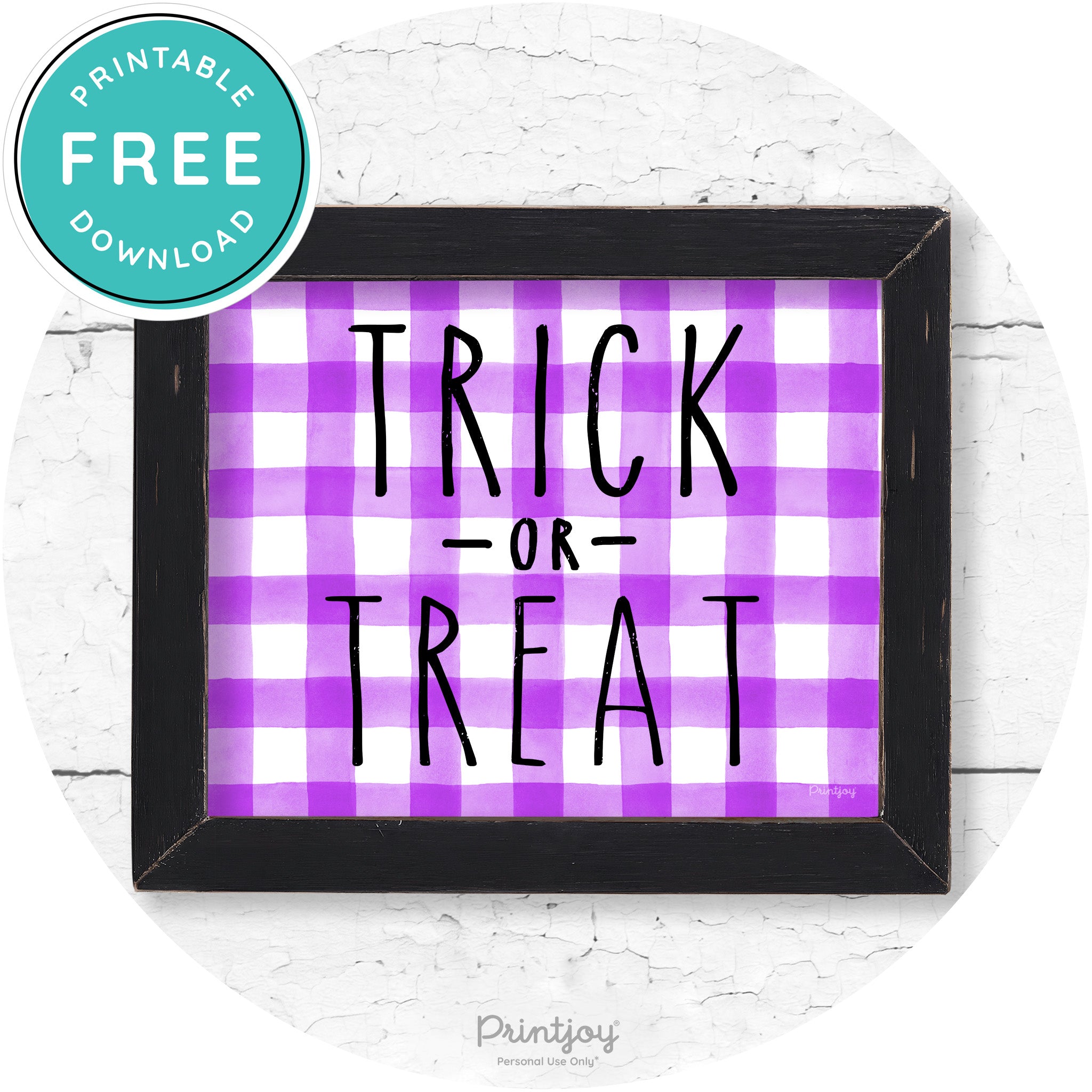Trick Or Treat Lettering Farmhouse Halloween Wall Art Free Printable - Printjoy