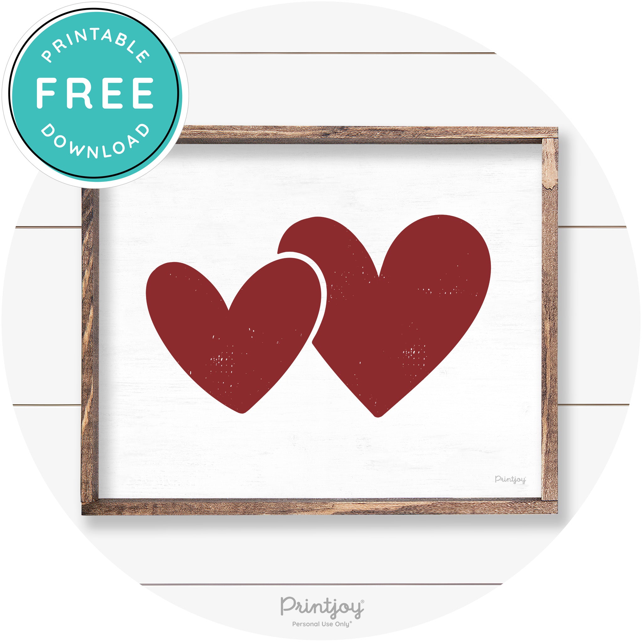 Heart Silhouettes Cute Couples Farmhouse Wall Art Free Printable