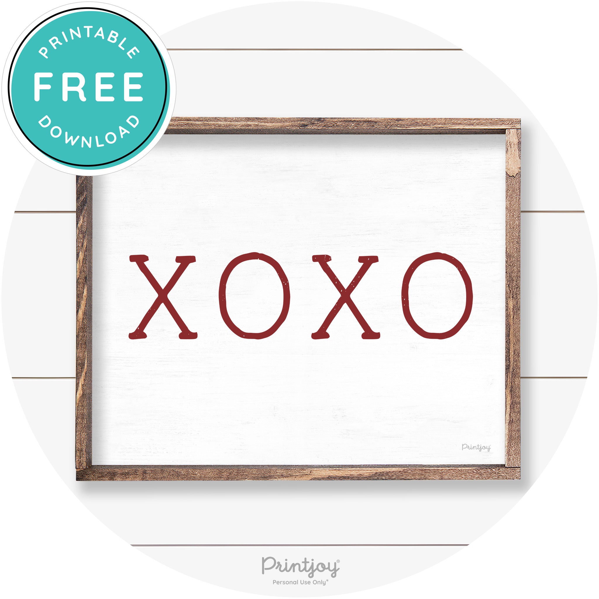 Xoxo Cute Couples Love Modern Farmhouse Wall Art Free Printable