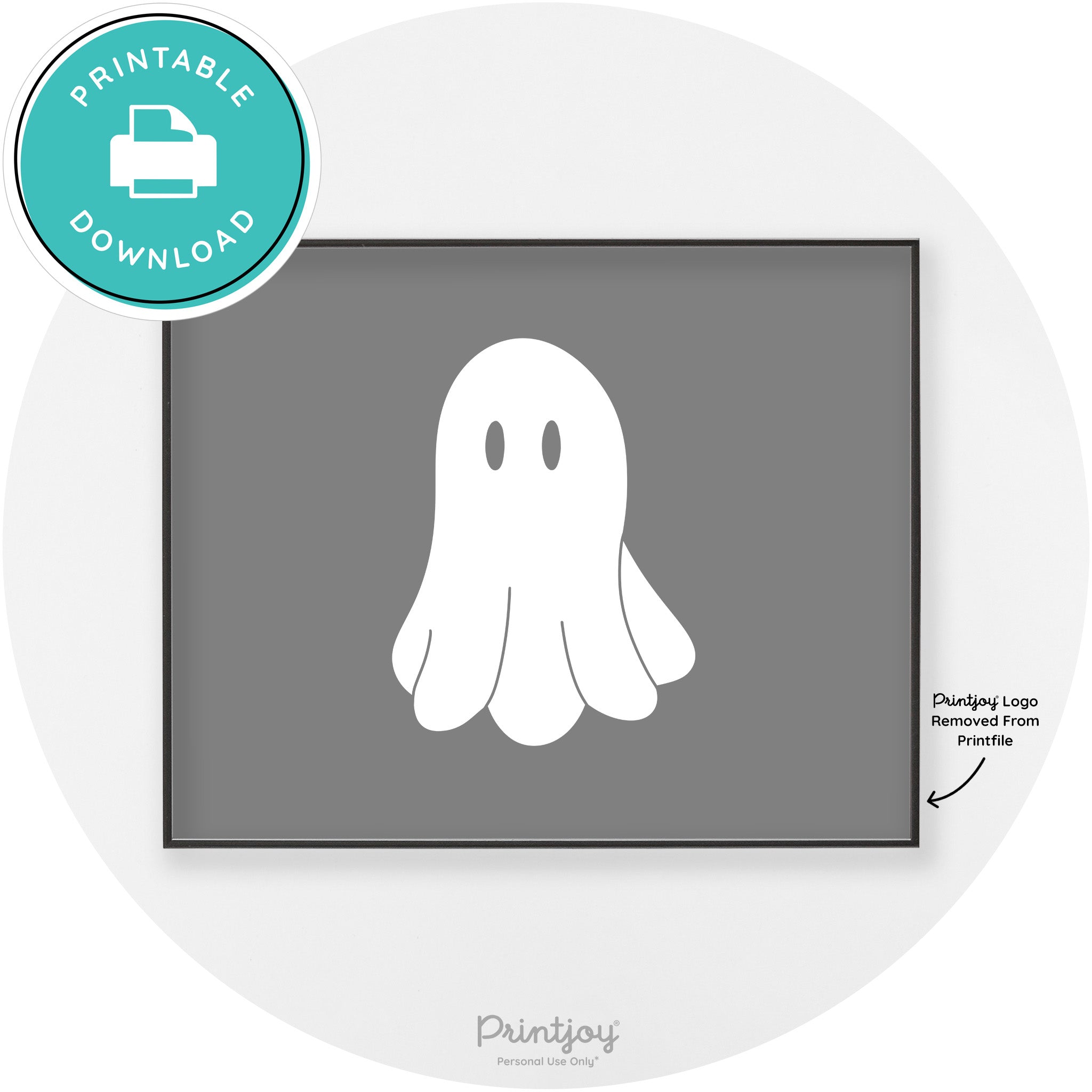 Halloween Cute Ghost Modern Chic Wall Art Decor Printable - Printjoy