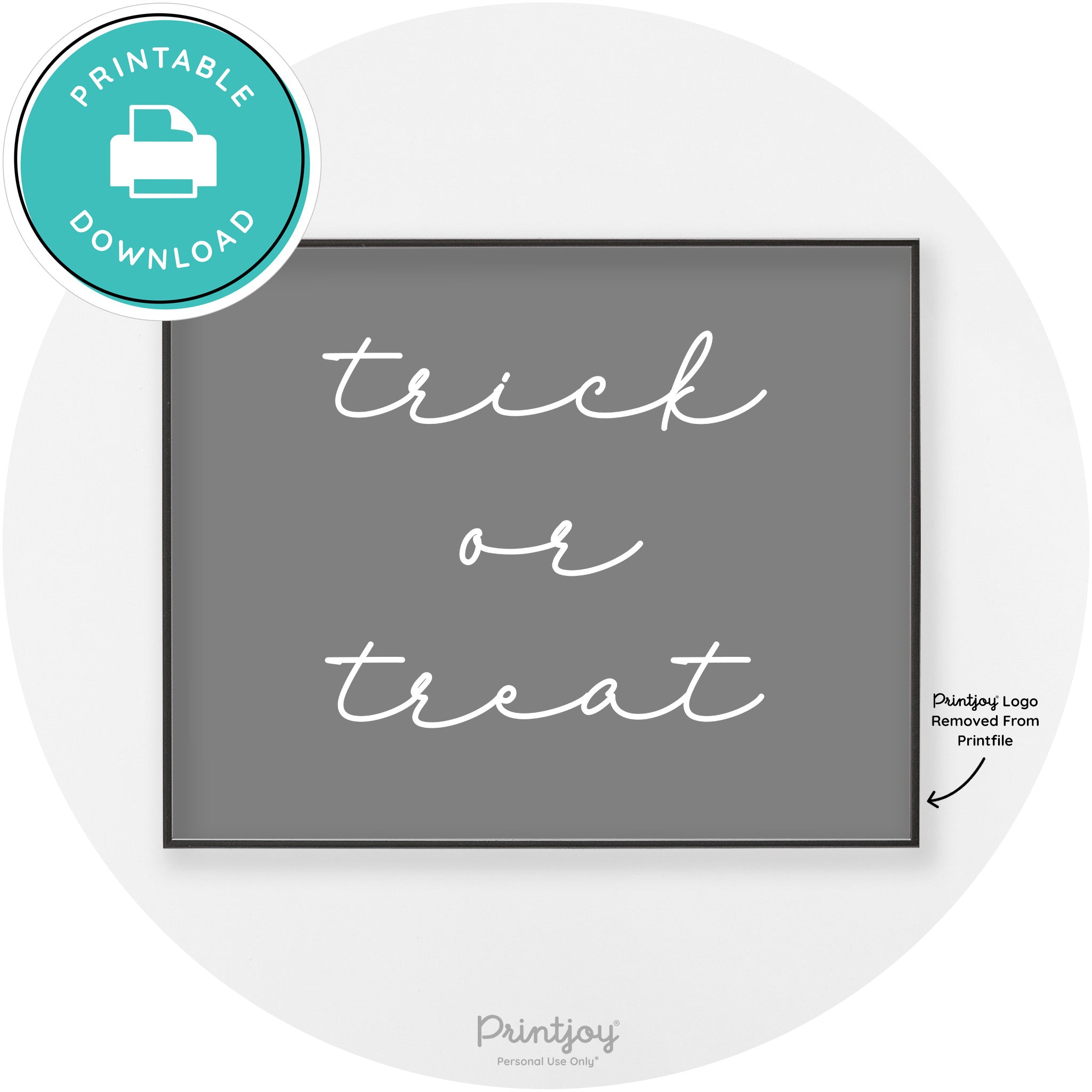 Halloween Cute Trick Or Treat Modern Chic Wall Art Printable - Printjoy