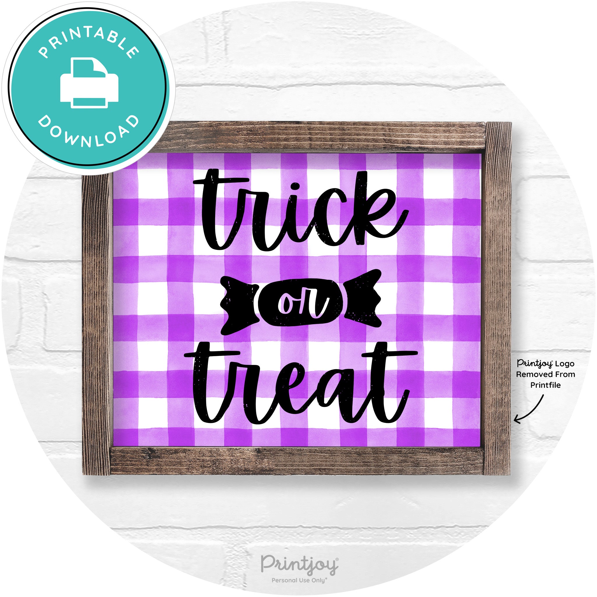 Trick Or Treat Halloween Rustic Farmhouse Wall Art Free Printable - Printjoy